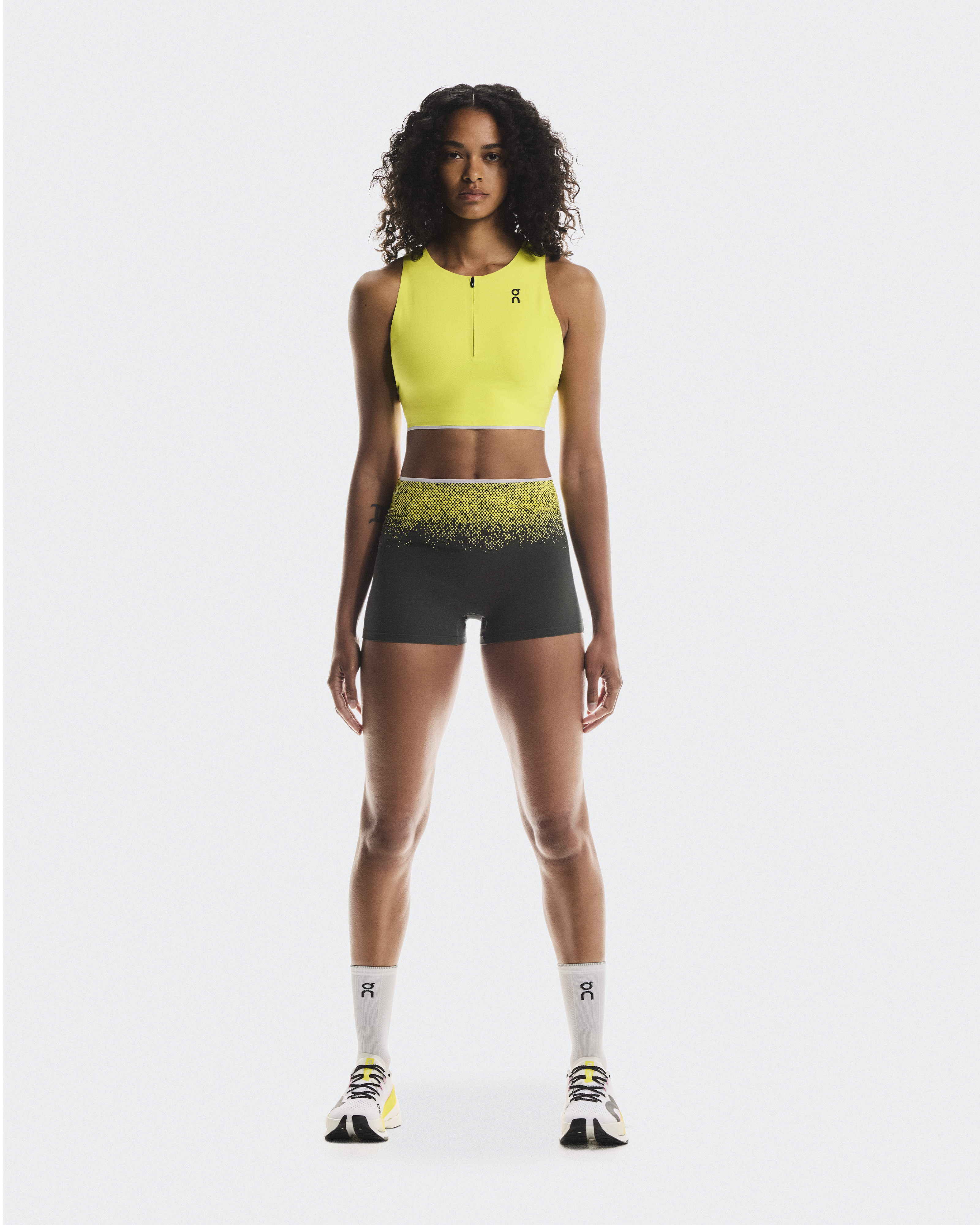 On Race Tights Short para Mujer en Lime, Talla: Large