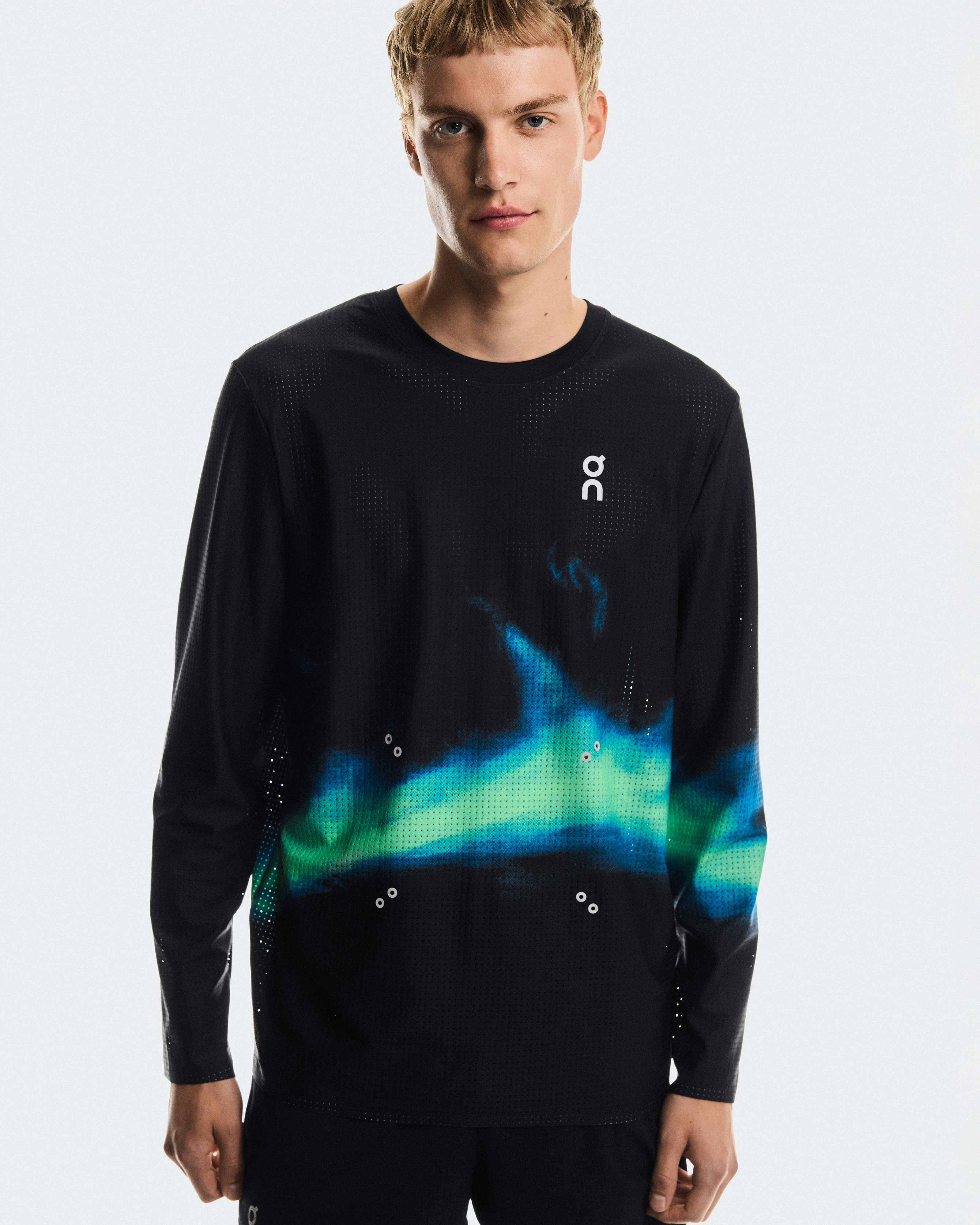 On Pace Mesh Long-T Black & Horizon Men Tops and t-shirts