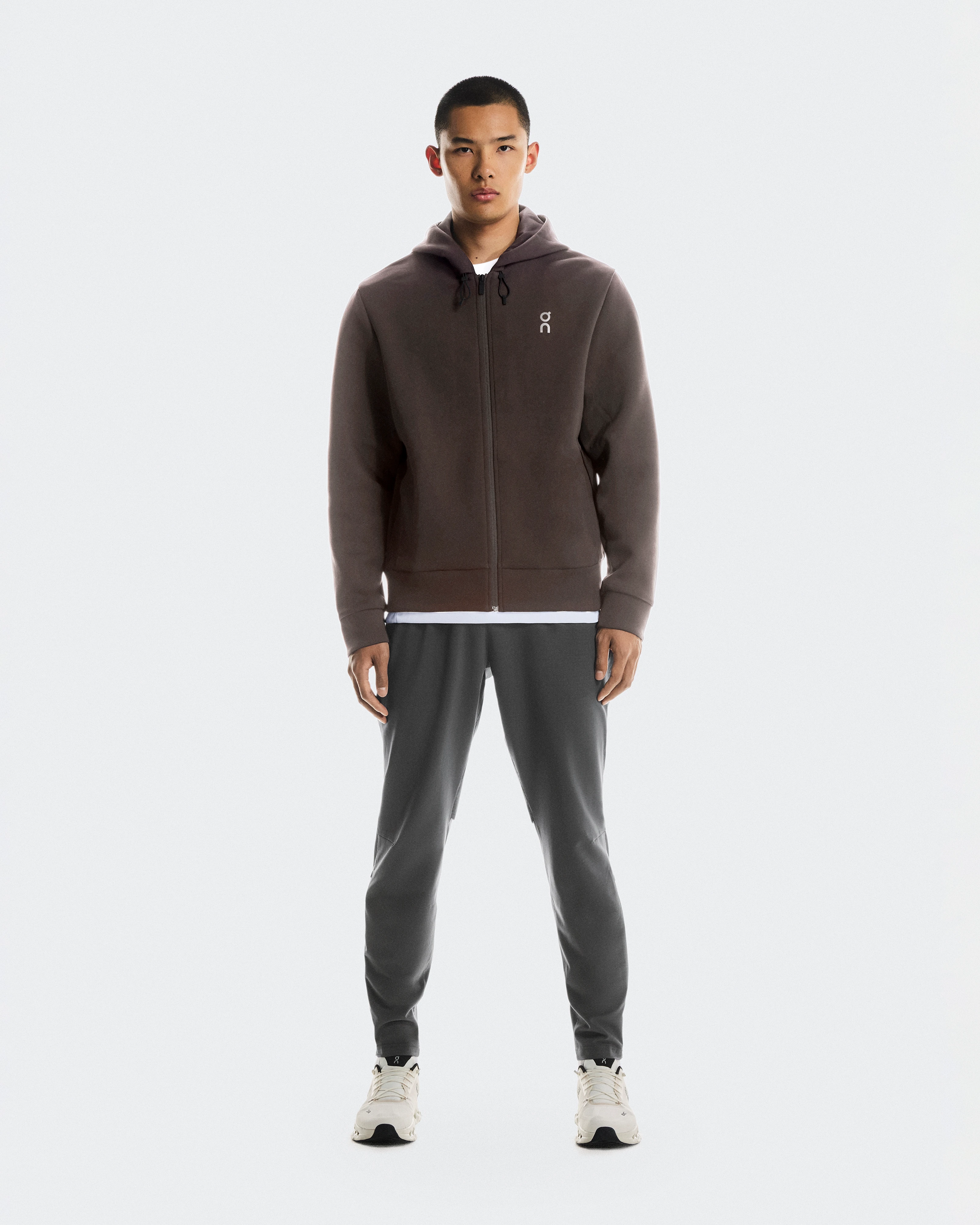 On Focus Tech Zip Hoodie Pebble Men Hoodies and sweatshirts