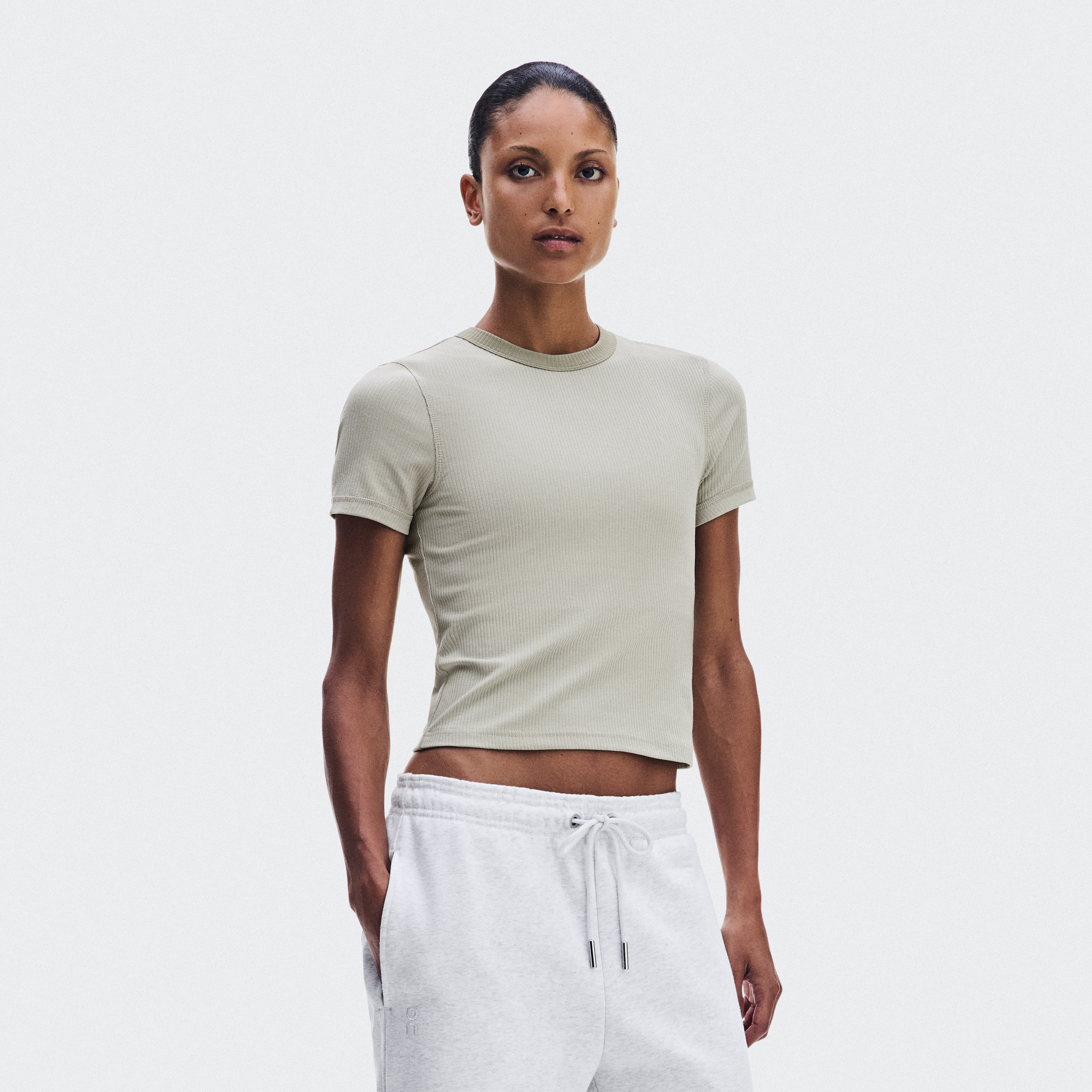 All-Day Ribbed T-Shirt in Brume
