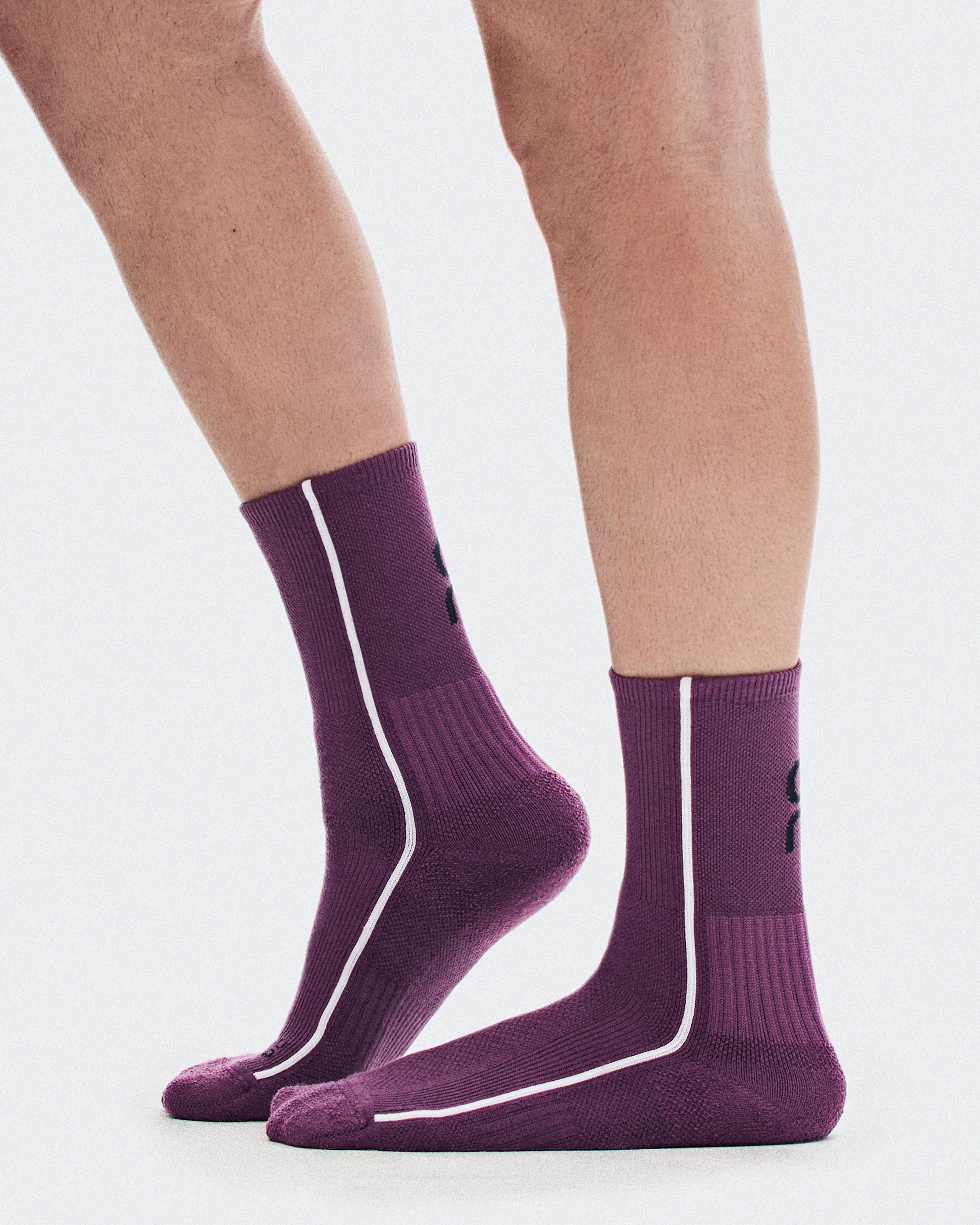On Court Sock High Cassis & White Unisex Socks