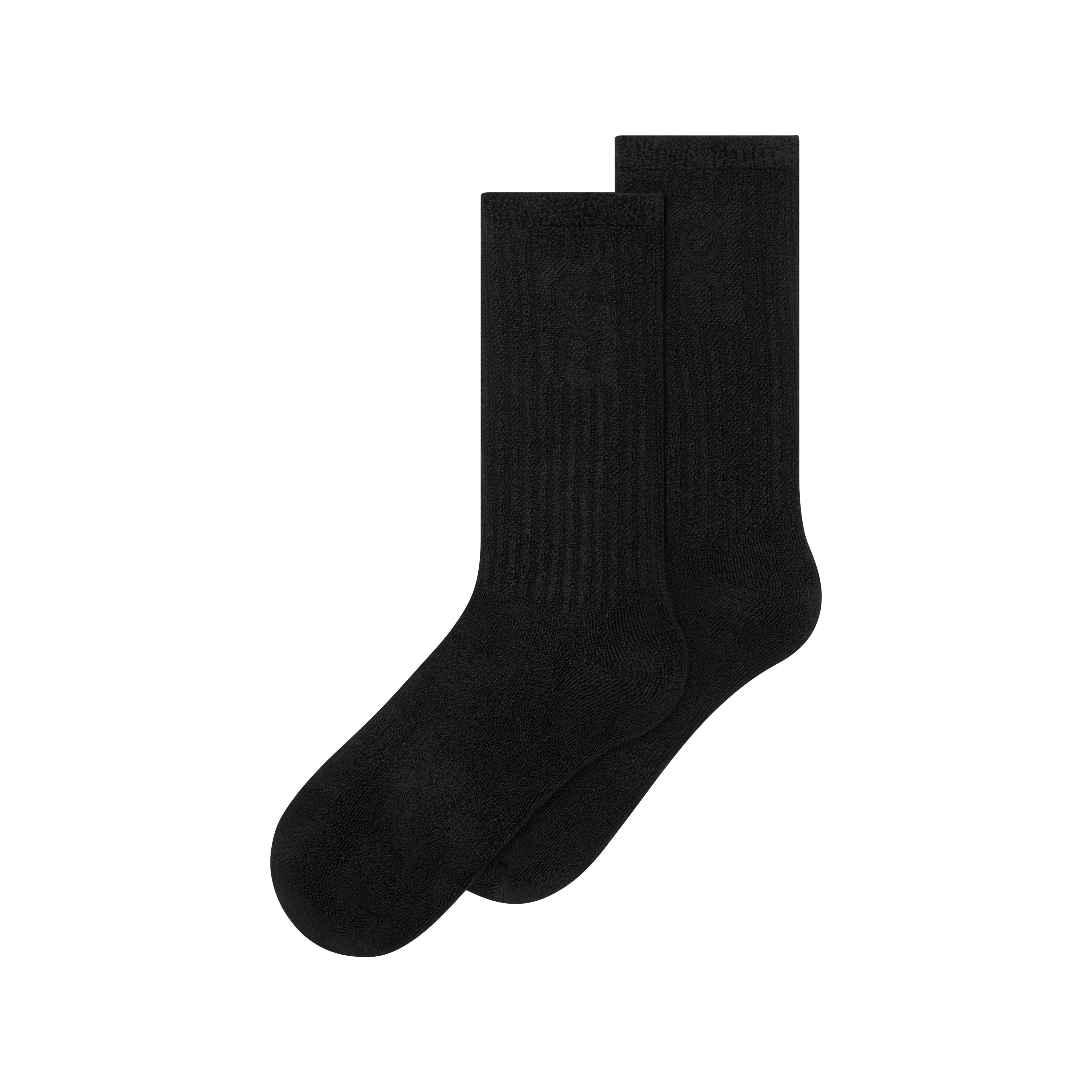 Terry Sock High in Black