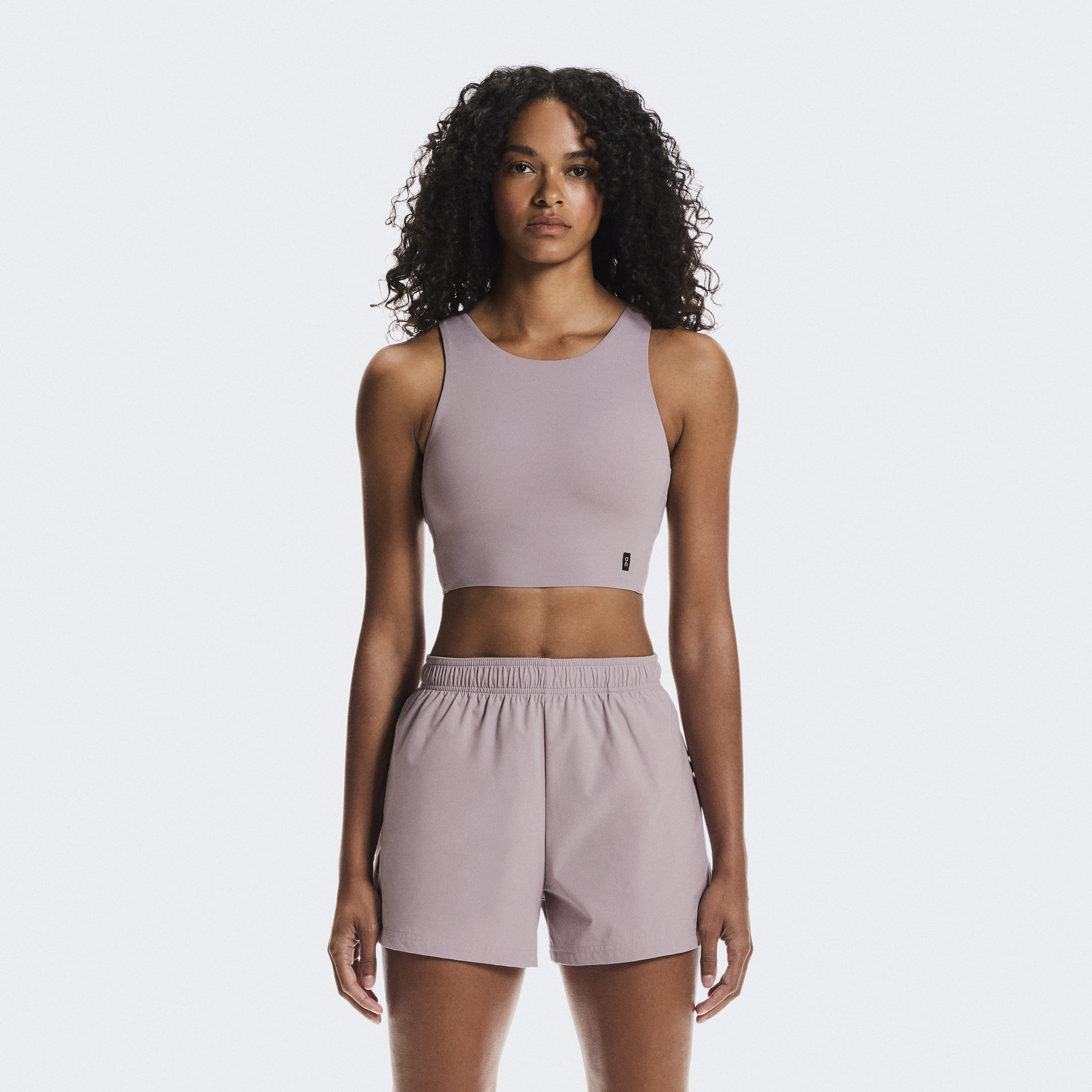 Core 2-in-1 Crop Shirt in Heron