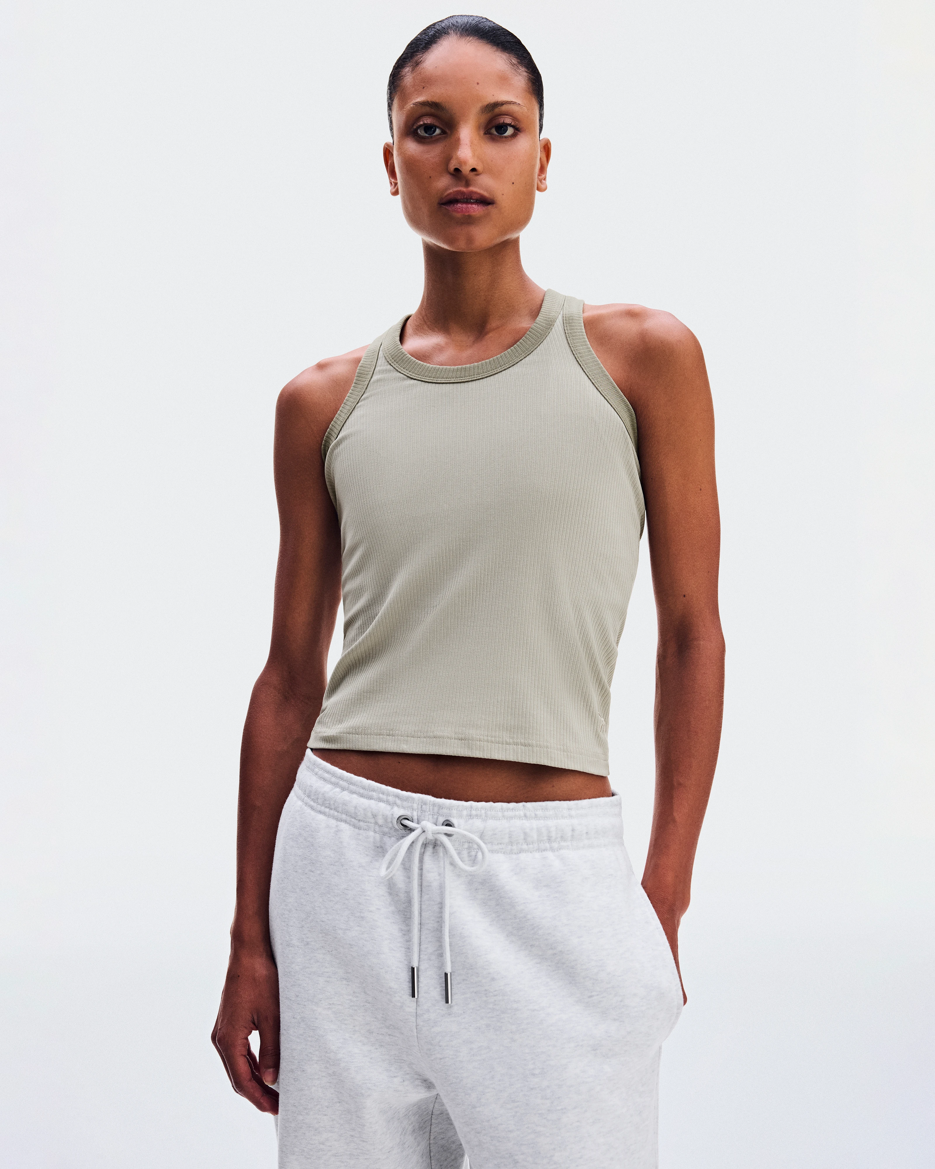 On All-Day Ribbed Tank Brume Feminino Partes de cima e camisetas