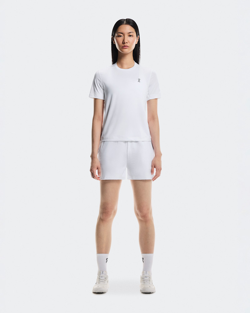 On Women's Courtside Shorts in White, Size: Medium, Polyester