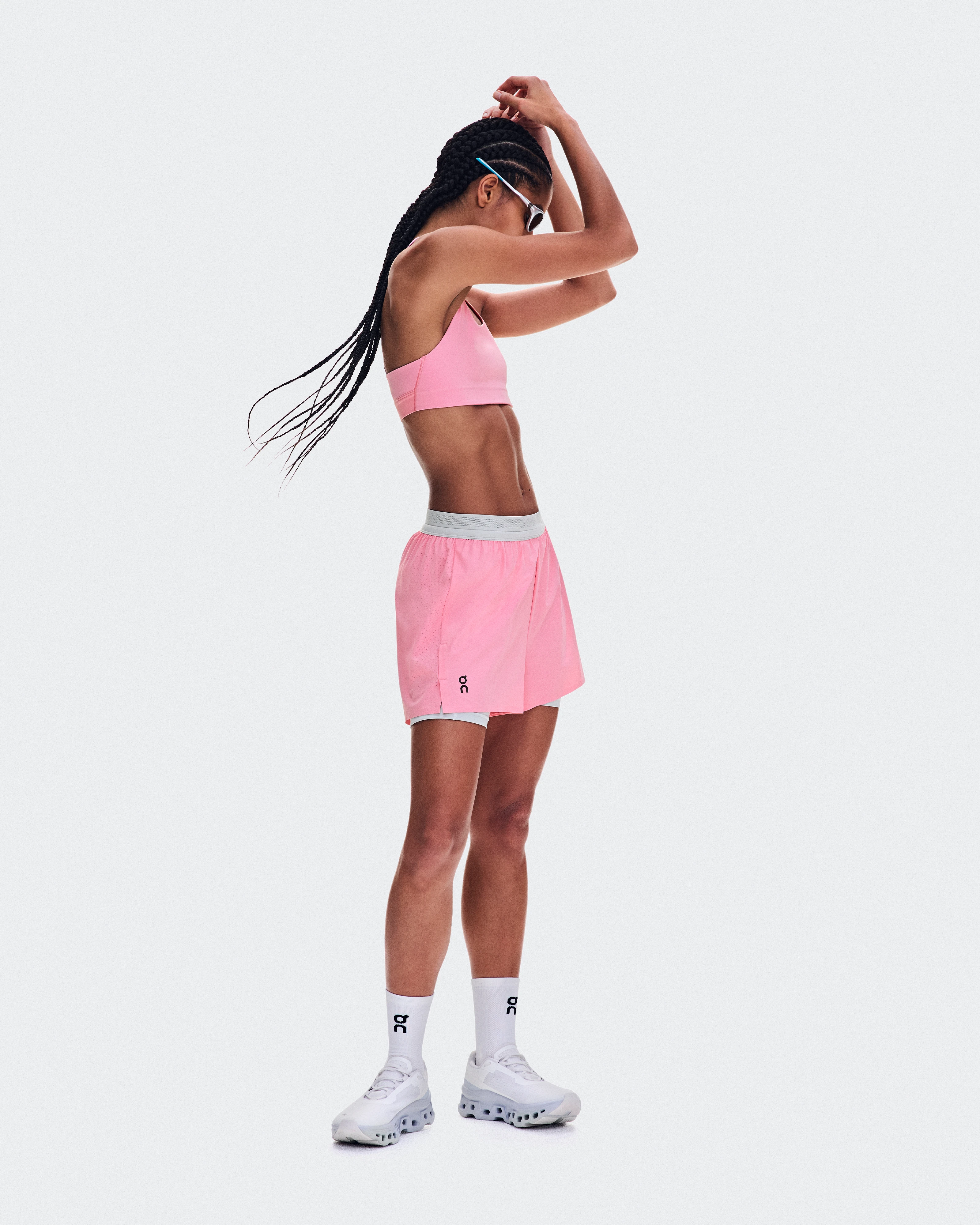 On 3" Performance 2/1 Shorts Magnolia & Glacier Donna Pantaloncini