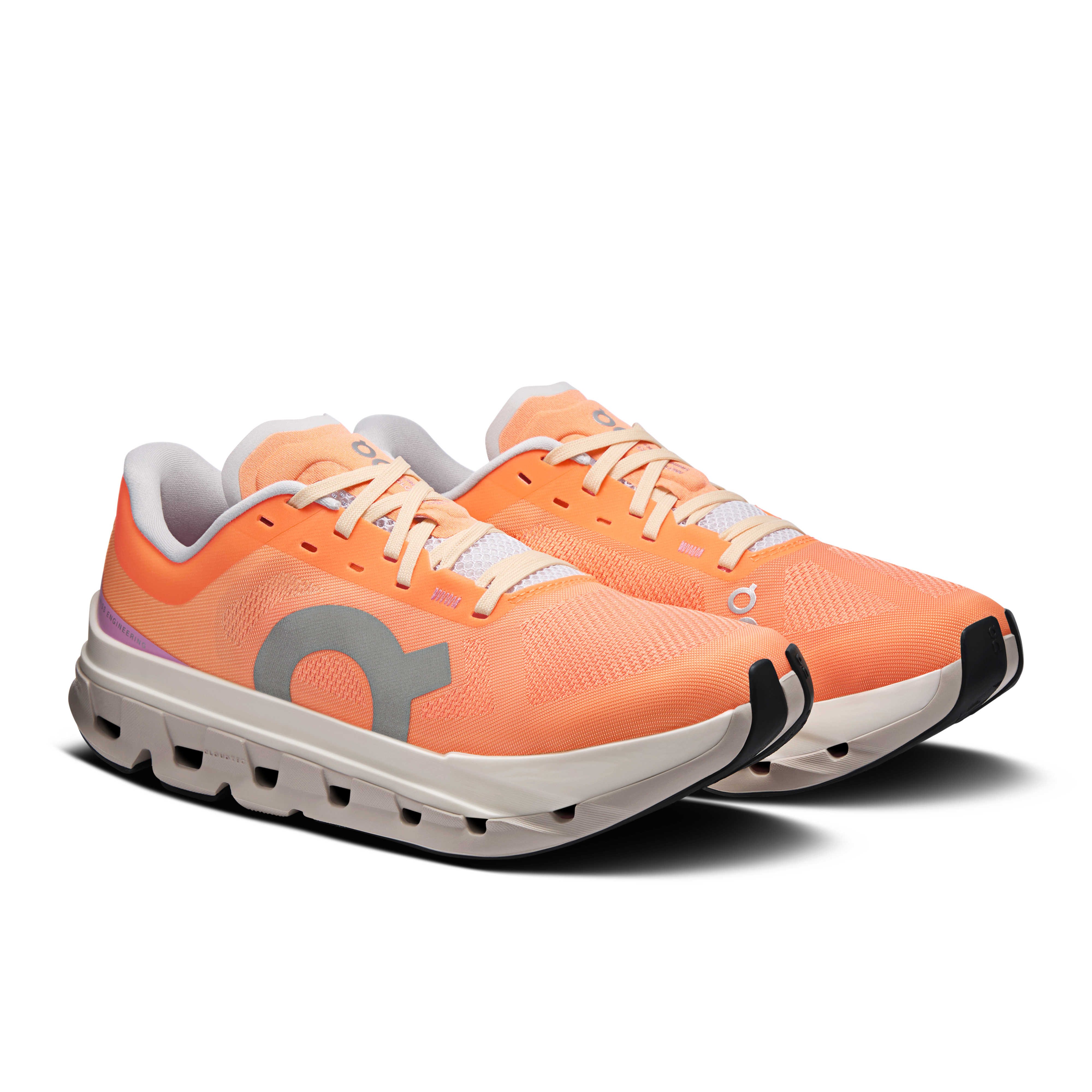 On Cloudflow 5 Tangerine & Silver Women Road running Shoes