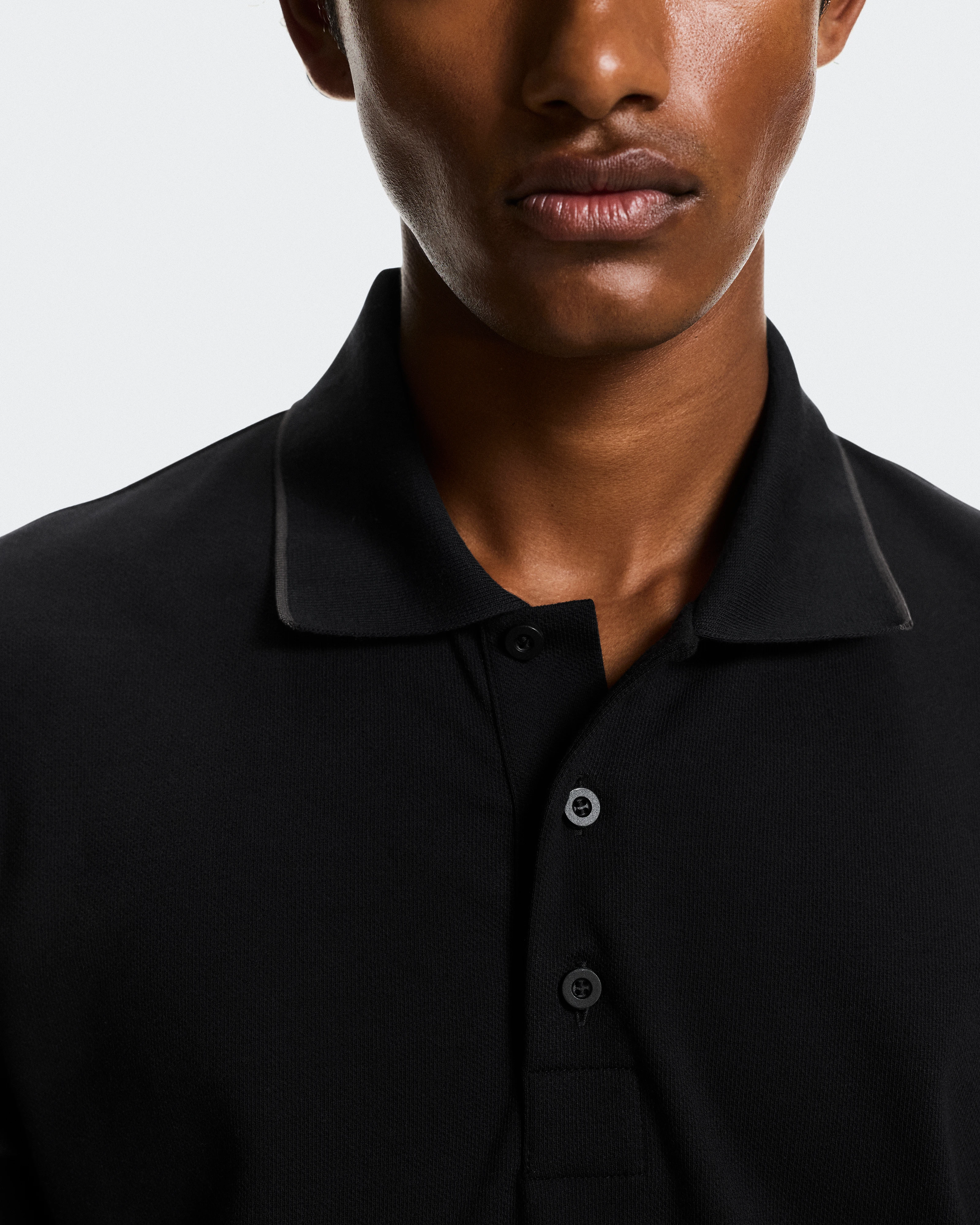 On Courtside Long-T Polo Black & Eclipse Men Tops and t-shirts