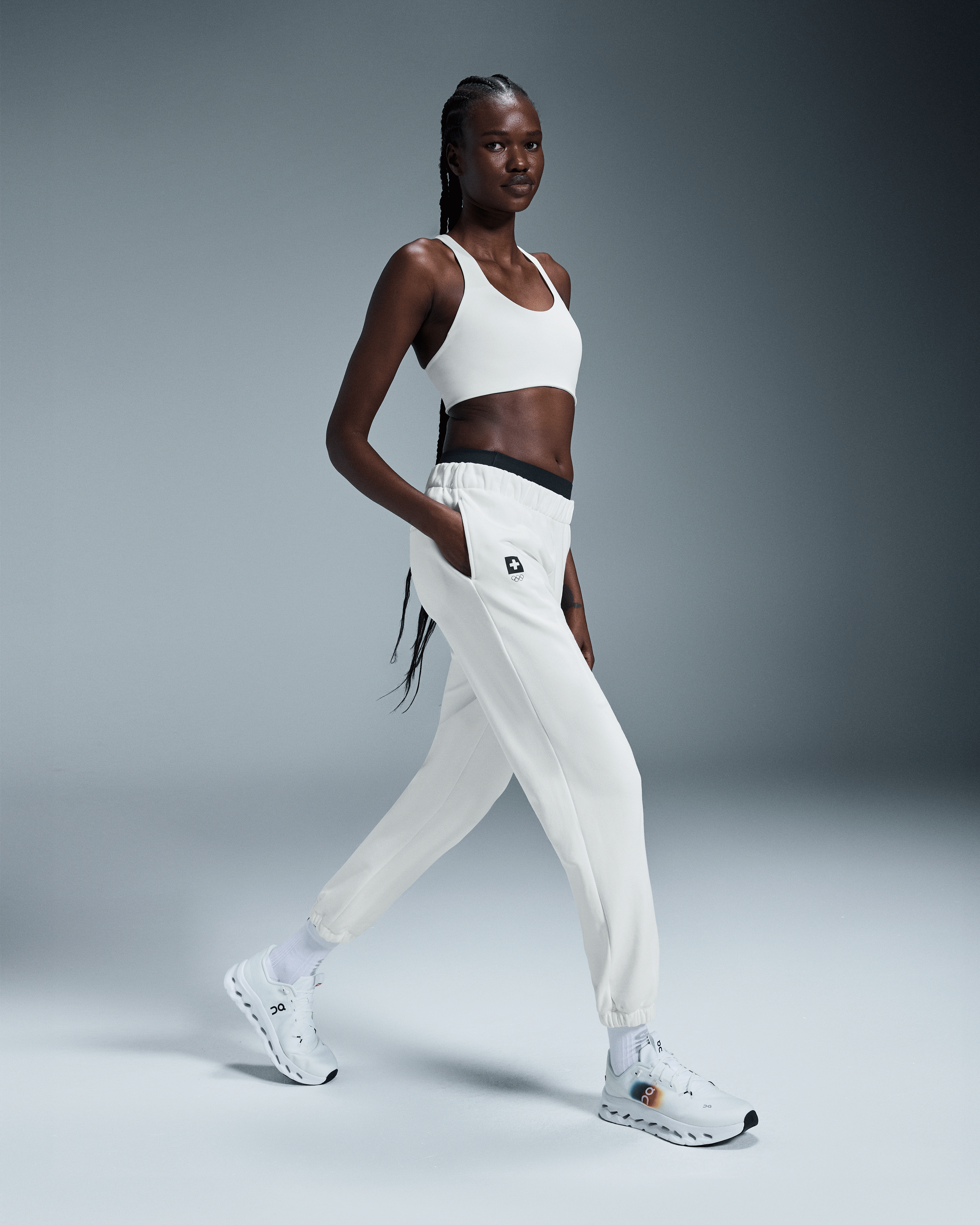 On Swiss Olympic Club Pants Undyed-White Damen Hosen