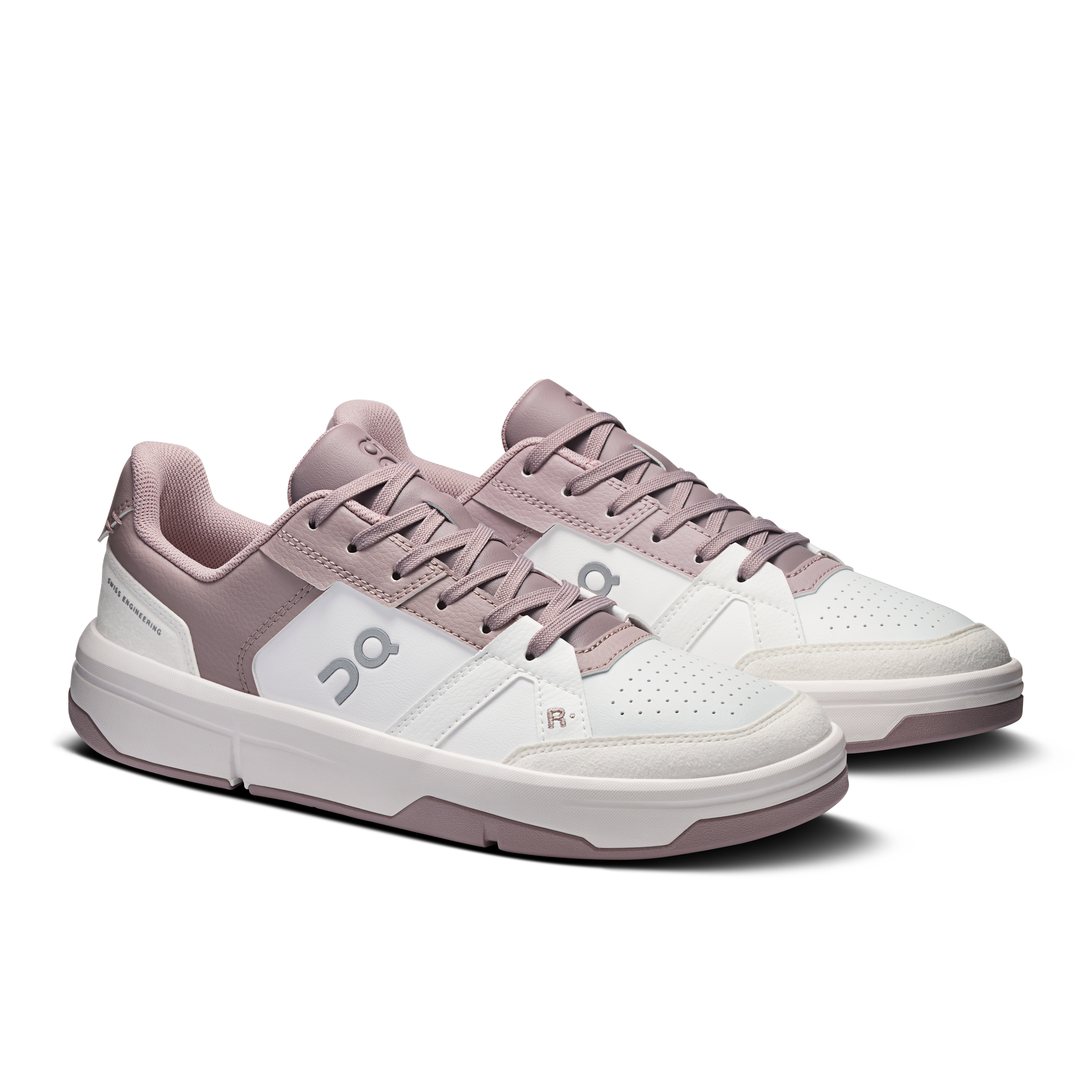 On THE ROGER Clubhouse White & Heron Femme Tennis Chaussures