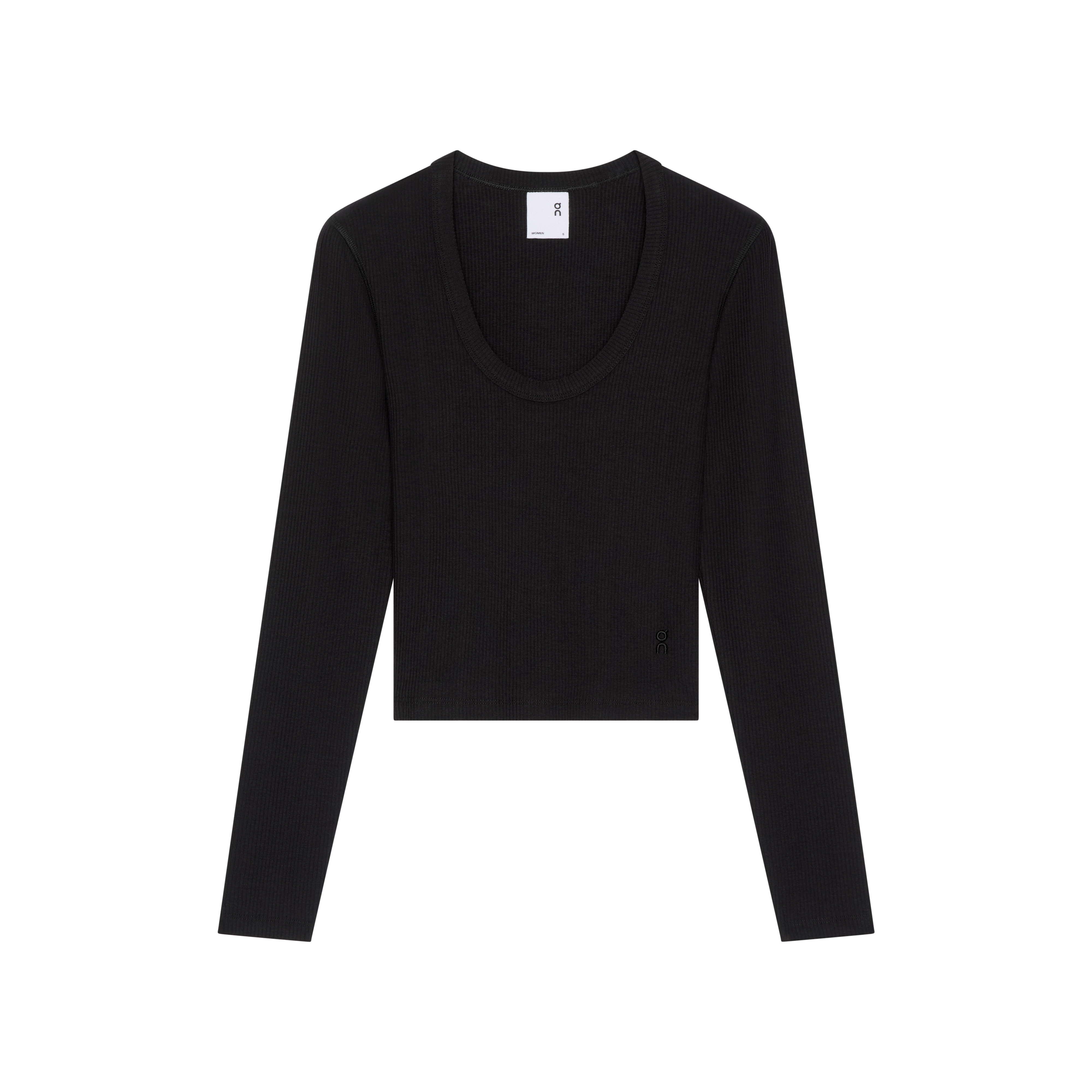 All-Day Ribbed Long-T Long-Sleeve Shirt in Black