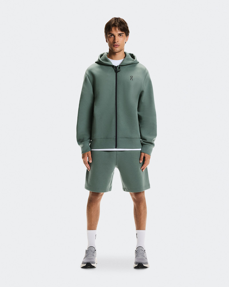 On Men's Focus Tech Shorts in Olive, Size: XL, Polyester