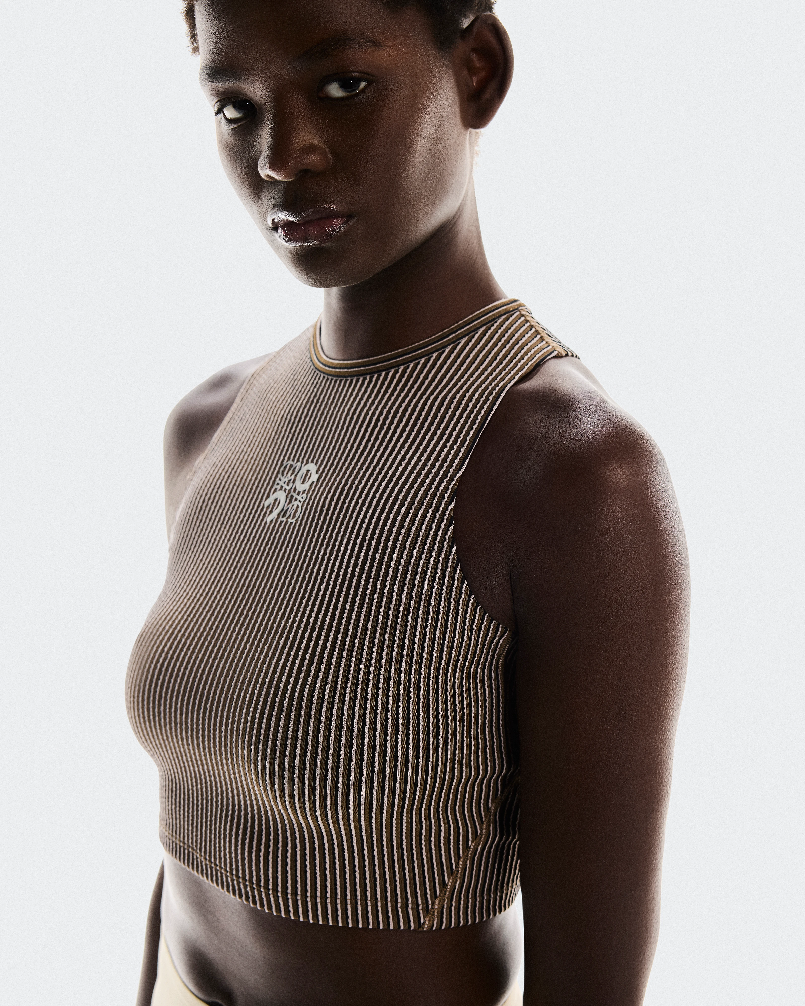 On Ribbed Tank Top LOEWE Brown & Pink Women Tops and t-shirts