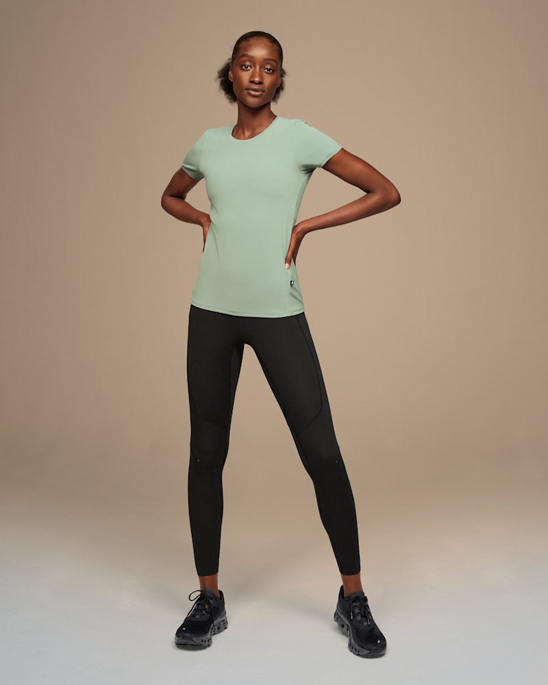 On Women's Movement-T Short-Sleeve Shirt in Moss, Size: Medium, Recycled Polyamide