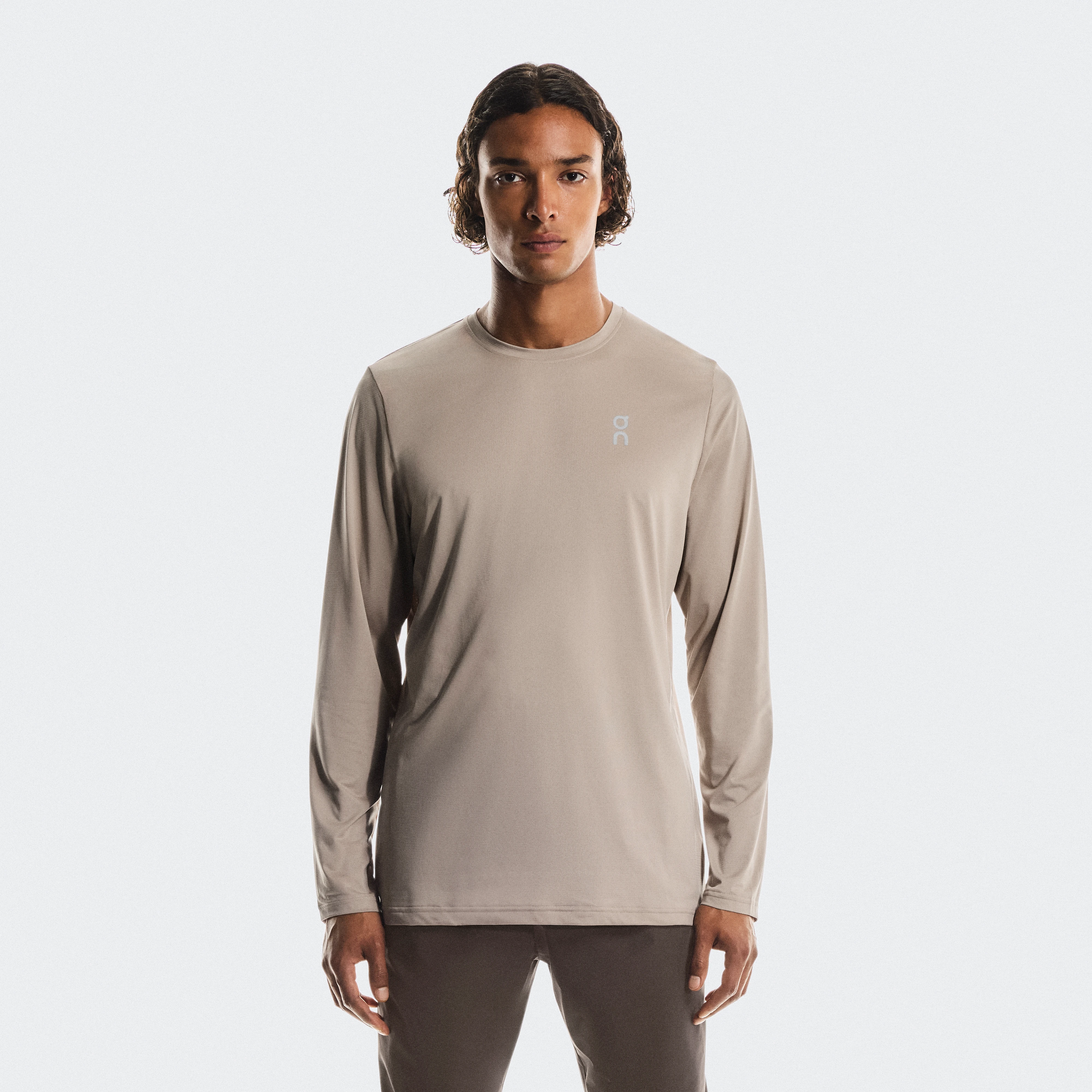 On Core Long-T Beige Men Men – Cold-weather runs, basics, recovery Tops and t-shirts