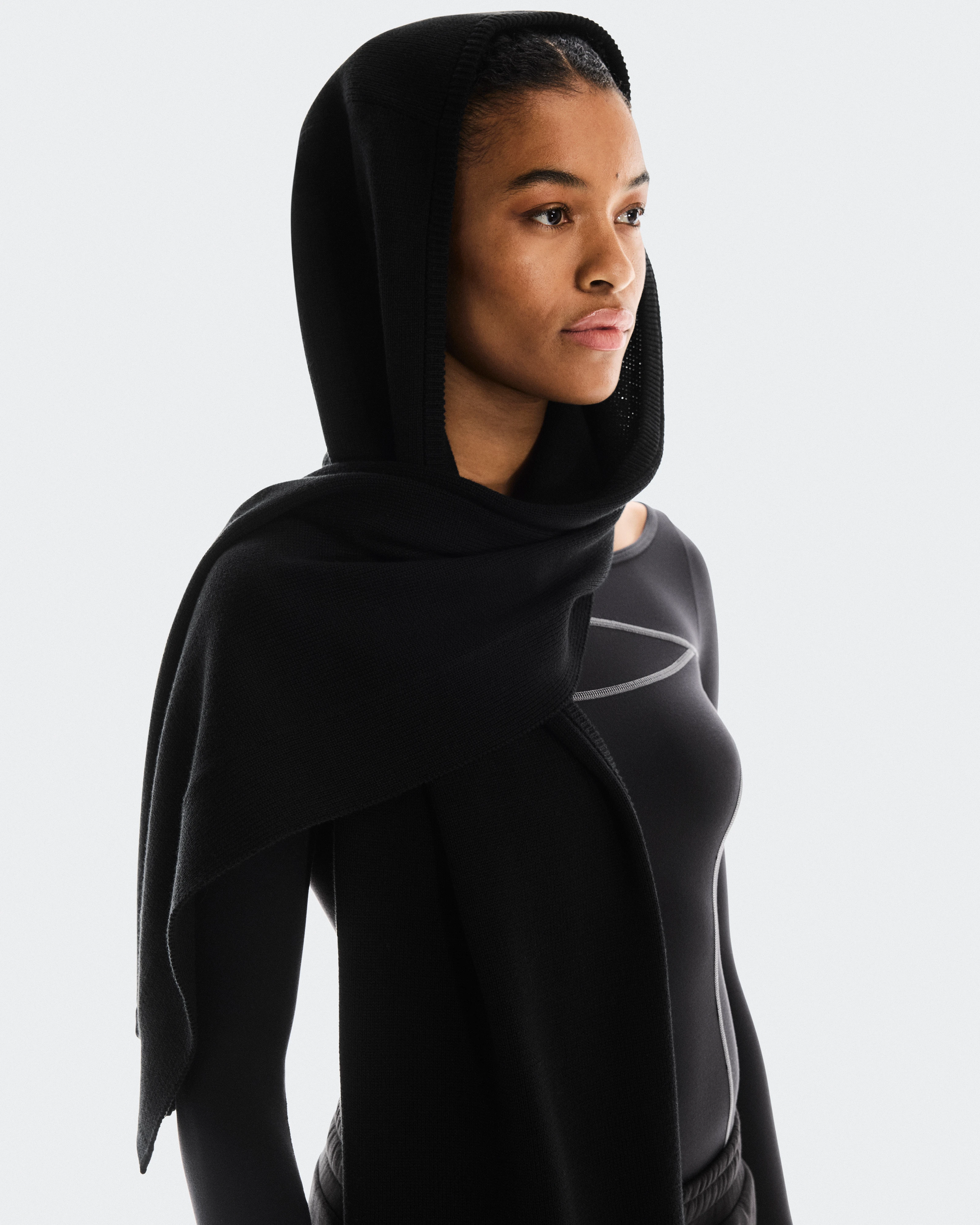 On Hooded Scarf FKA Black Unisex Schals & Neck Gaiters