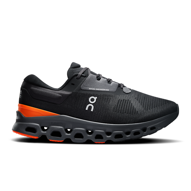 On Men's Cloudstratus 3 Road Running Shoe in Eclipse/Flame, Size: 12.5, Recycled Polyester