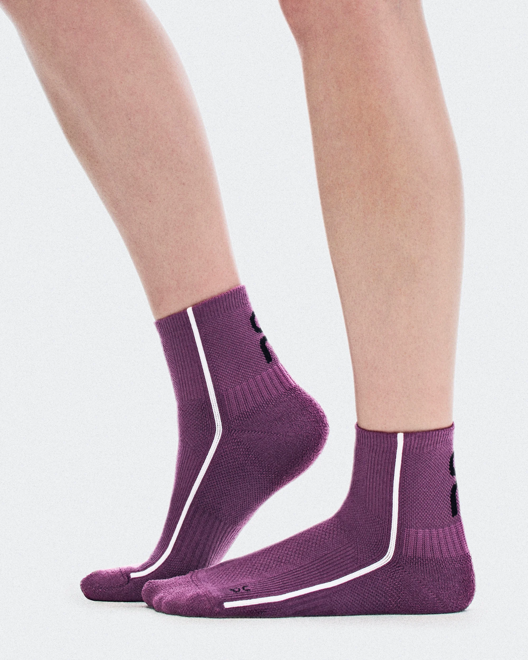 Court Sock Mid Cassis | White - thumbnail 2