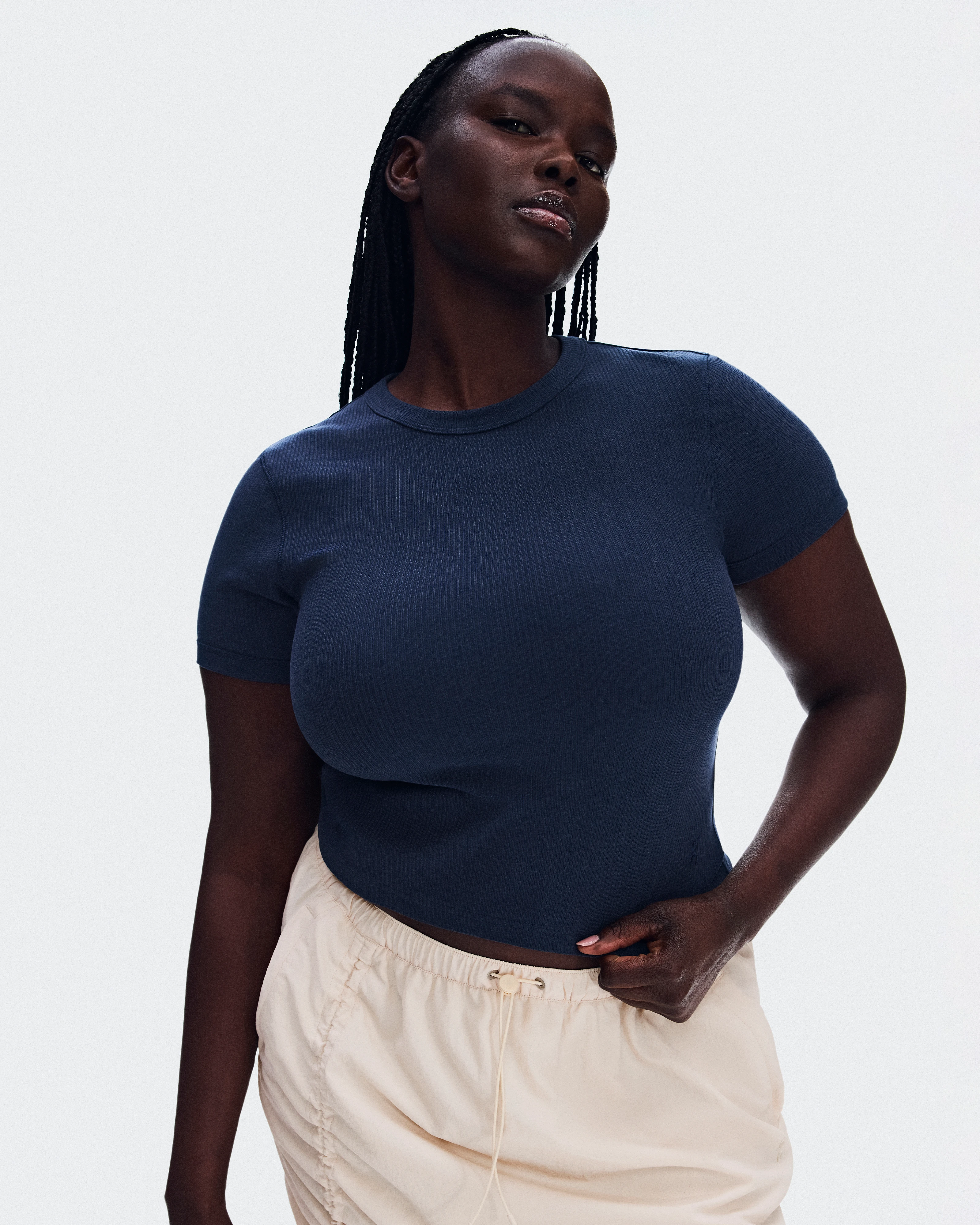 On All-Day Ribbed T-Shirt Midnight Donna Maglie e magliette