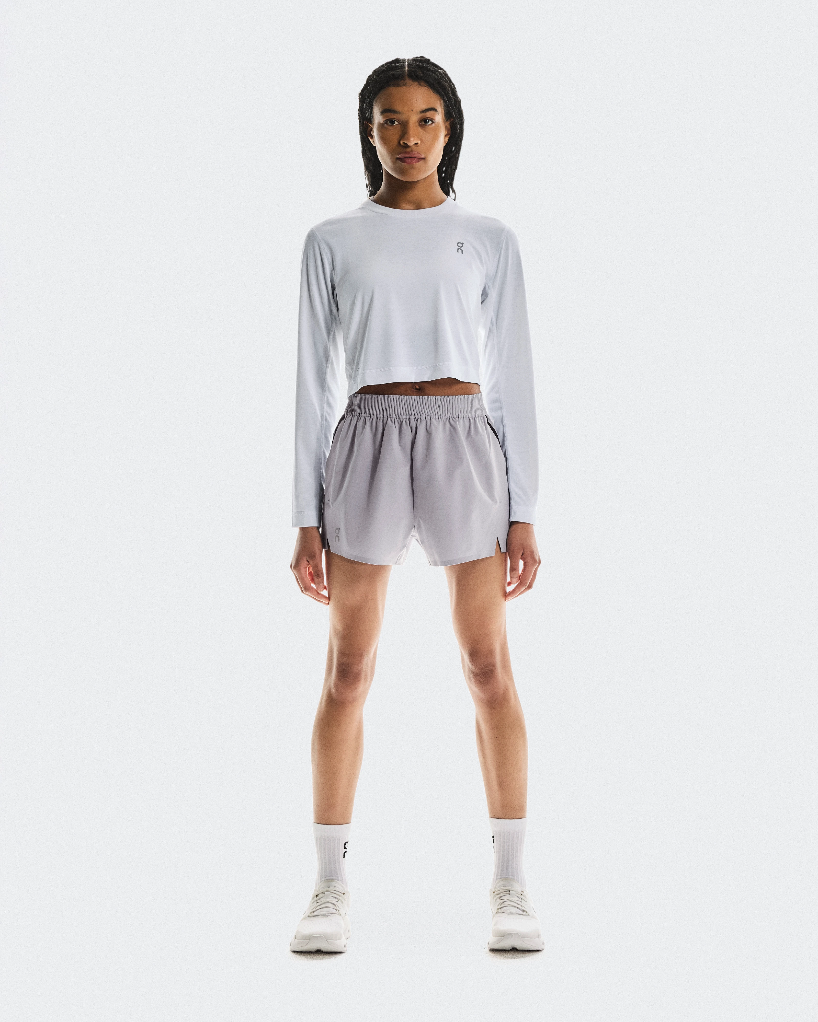 On Train Long-T Crop Graphic White Women Tops and t-shirts