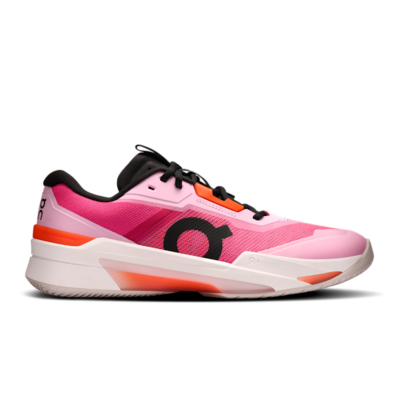 On Men's THE ROGER Pro Fire Tennis Shoe in Pink/Flame, Size: 8, Recycled Polyester