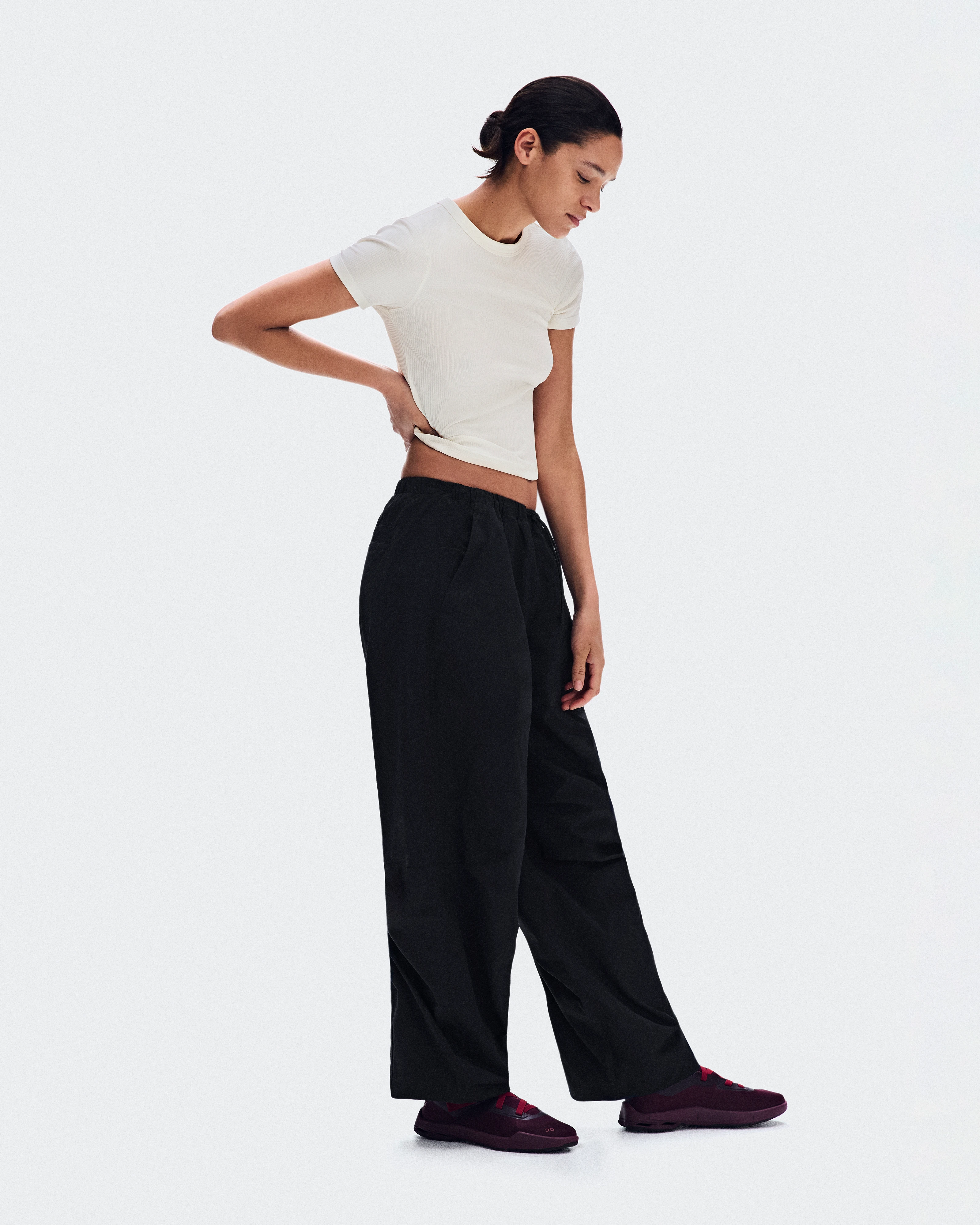 On Parachute Pants Black Donna Pantaloni