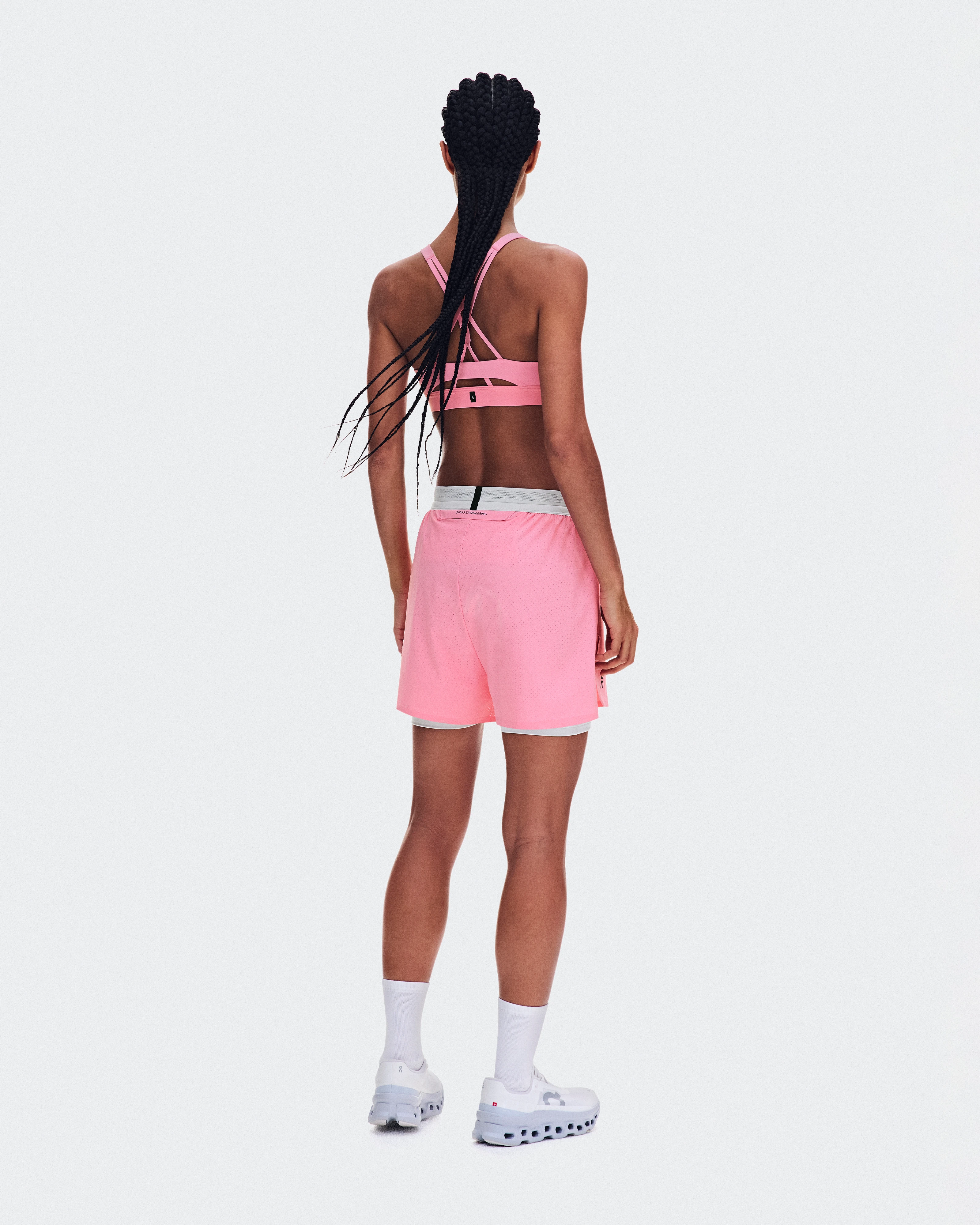 On 3" Performance 2/1 Shorts Magnolia & Glacier Donna Pantaloncini