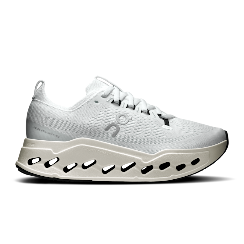 On Women's Cloudsurfer Max Road Running Shoe in White/White, Size: 36, Recycled Polyester ️