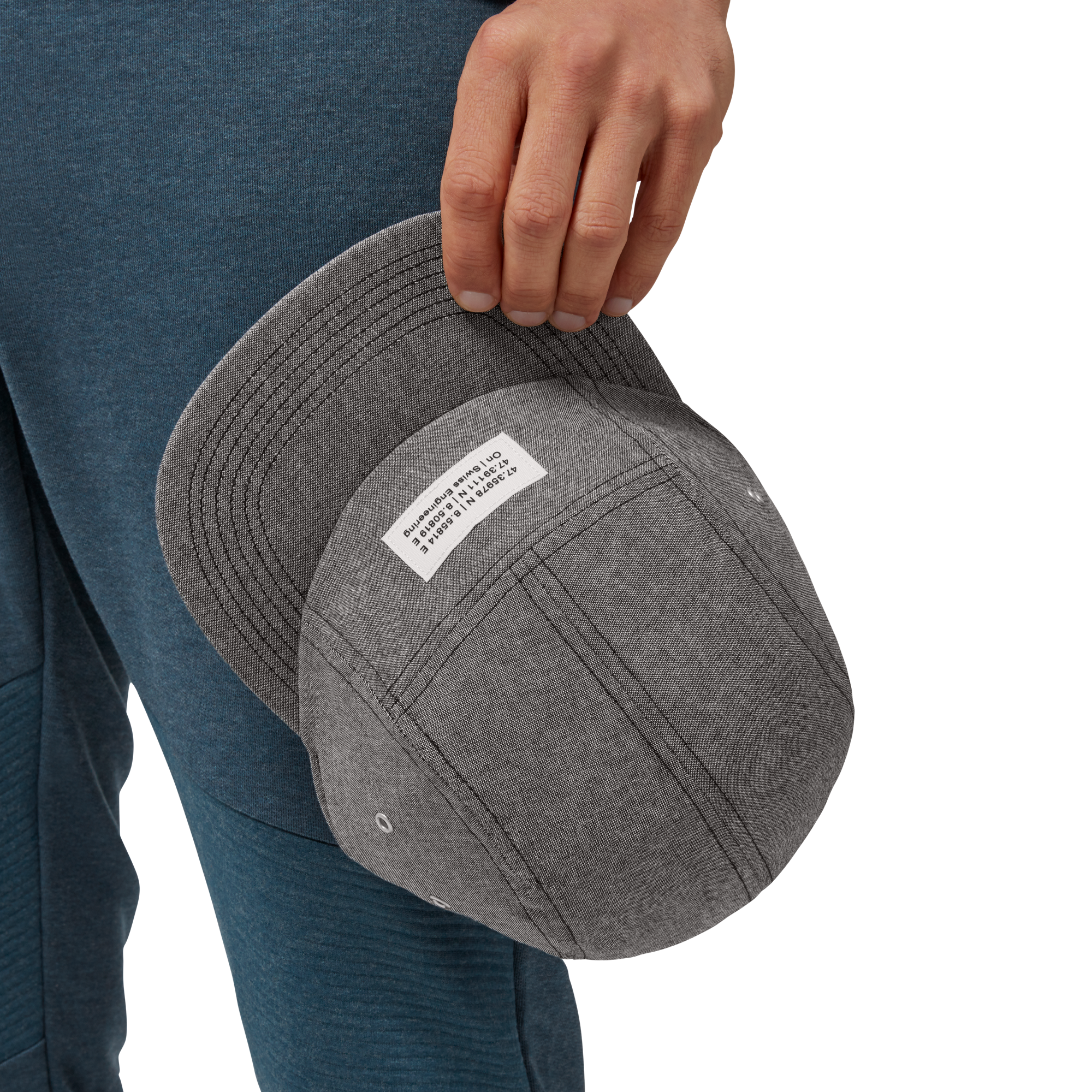 Cappello con visiera ON RUNNING 5 PANEL CAP 33100224-grey