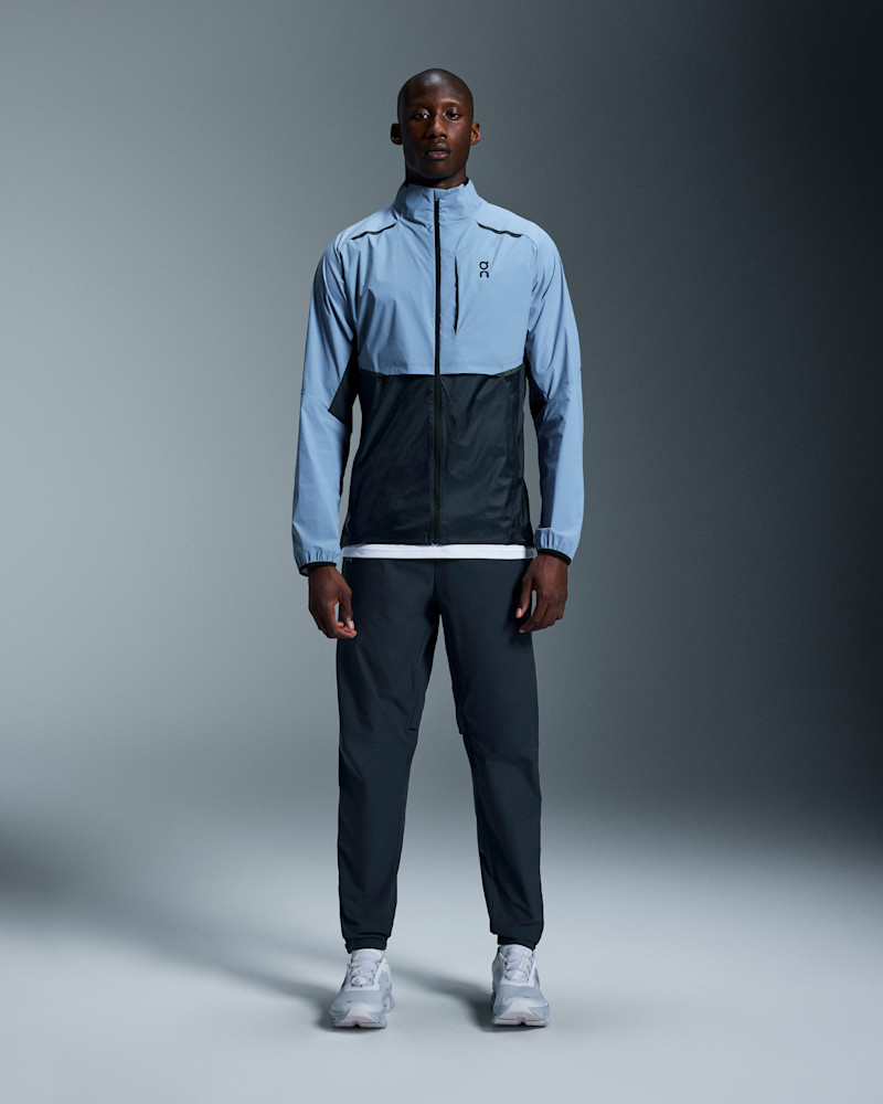 On Men's Weather Jacket in Chambray/Midnight, Size: Large, Polyamide Polyester