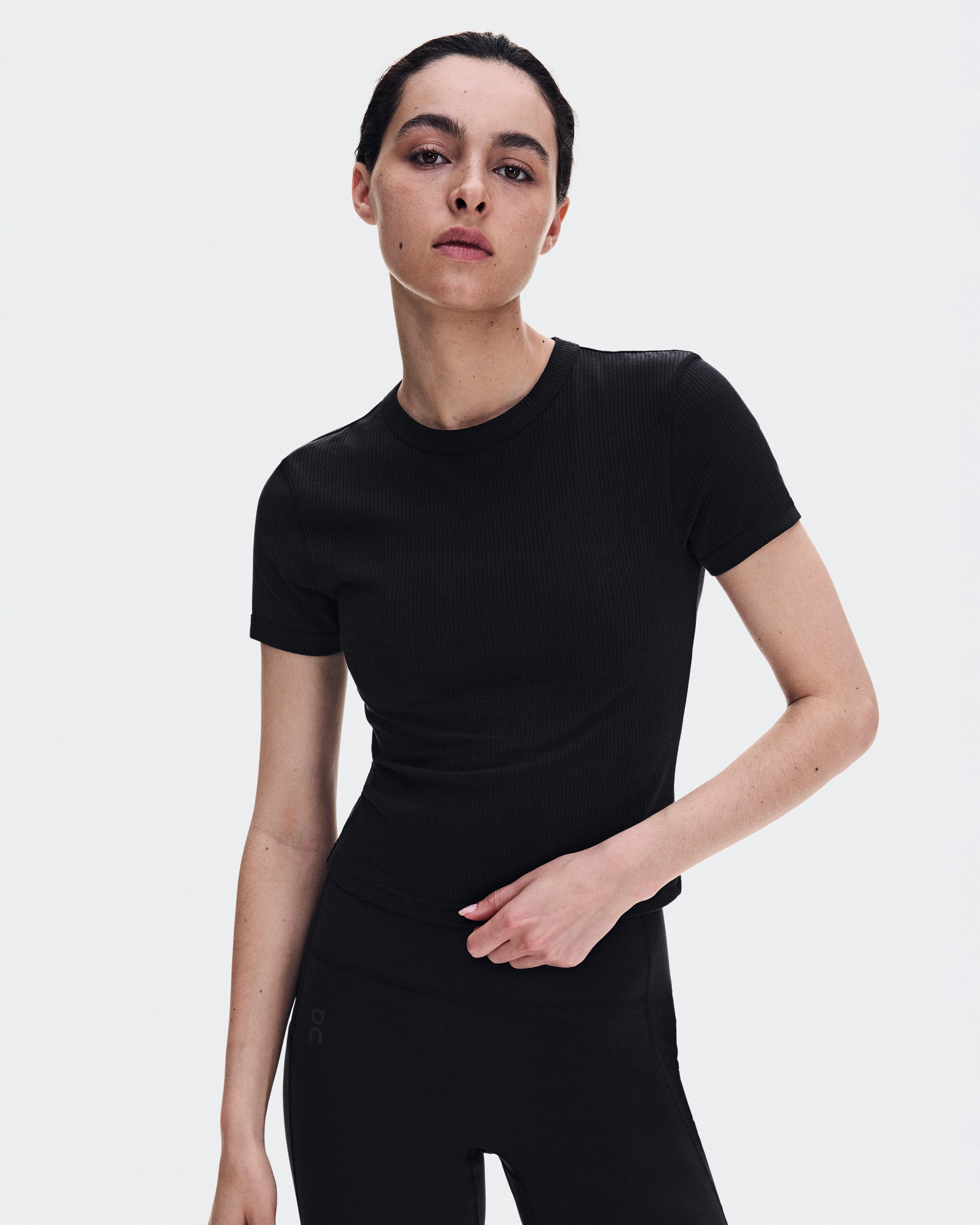 On All-Day Ribbed T-Shirt Black Women Tops and t-shirts
