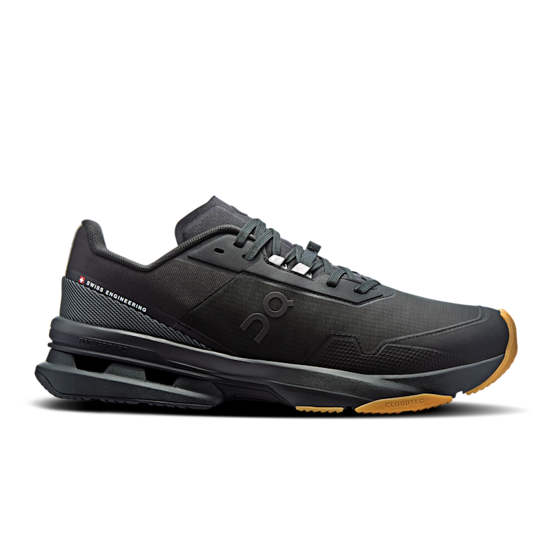 On Men's Cloudpulse Pro Shoe in Black/Rock, Size: 42, Recycled Polyester ️