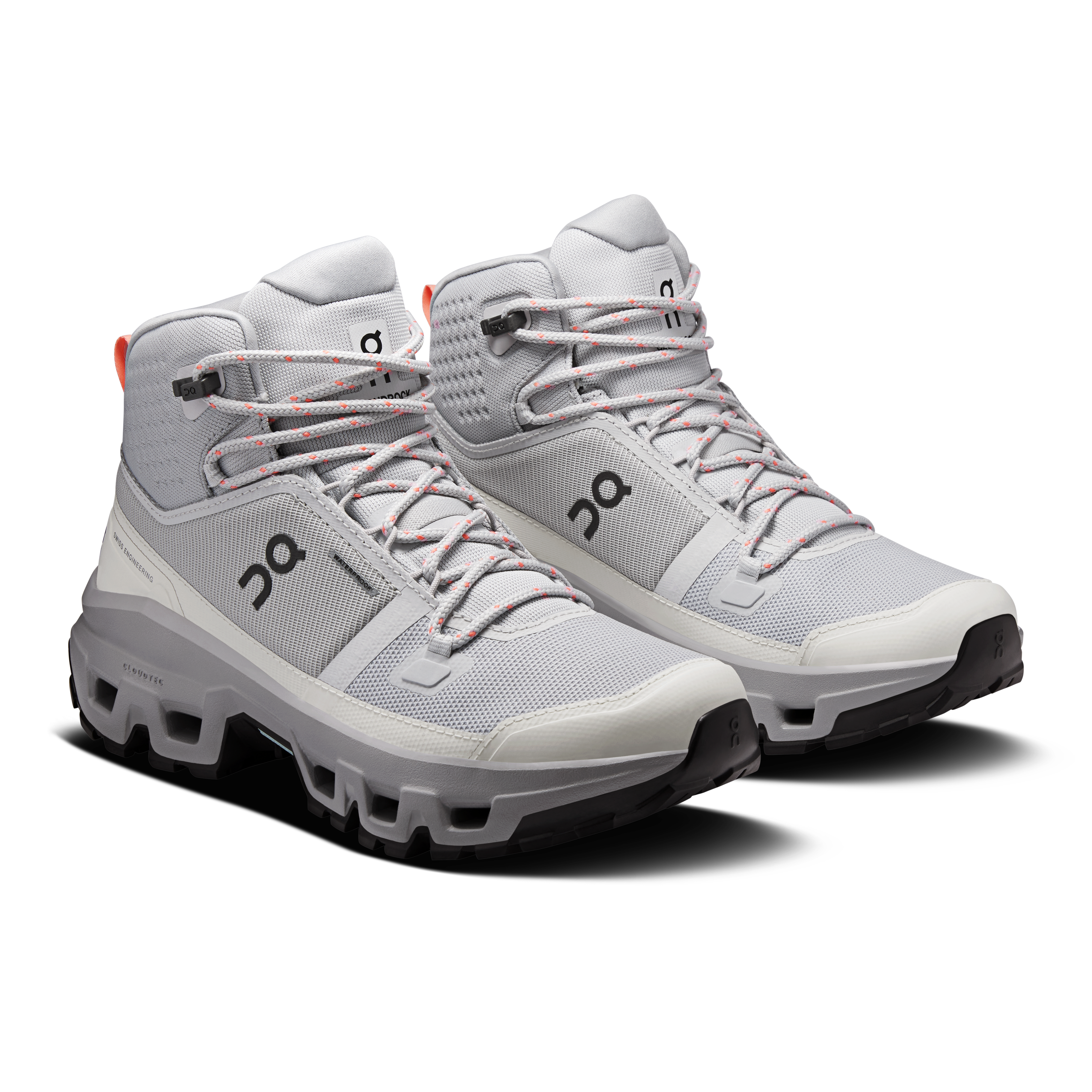 On Cloudrock Mid Waterproof Glacier & Alloy Women Hiking Shoes