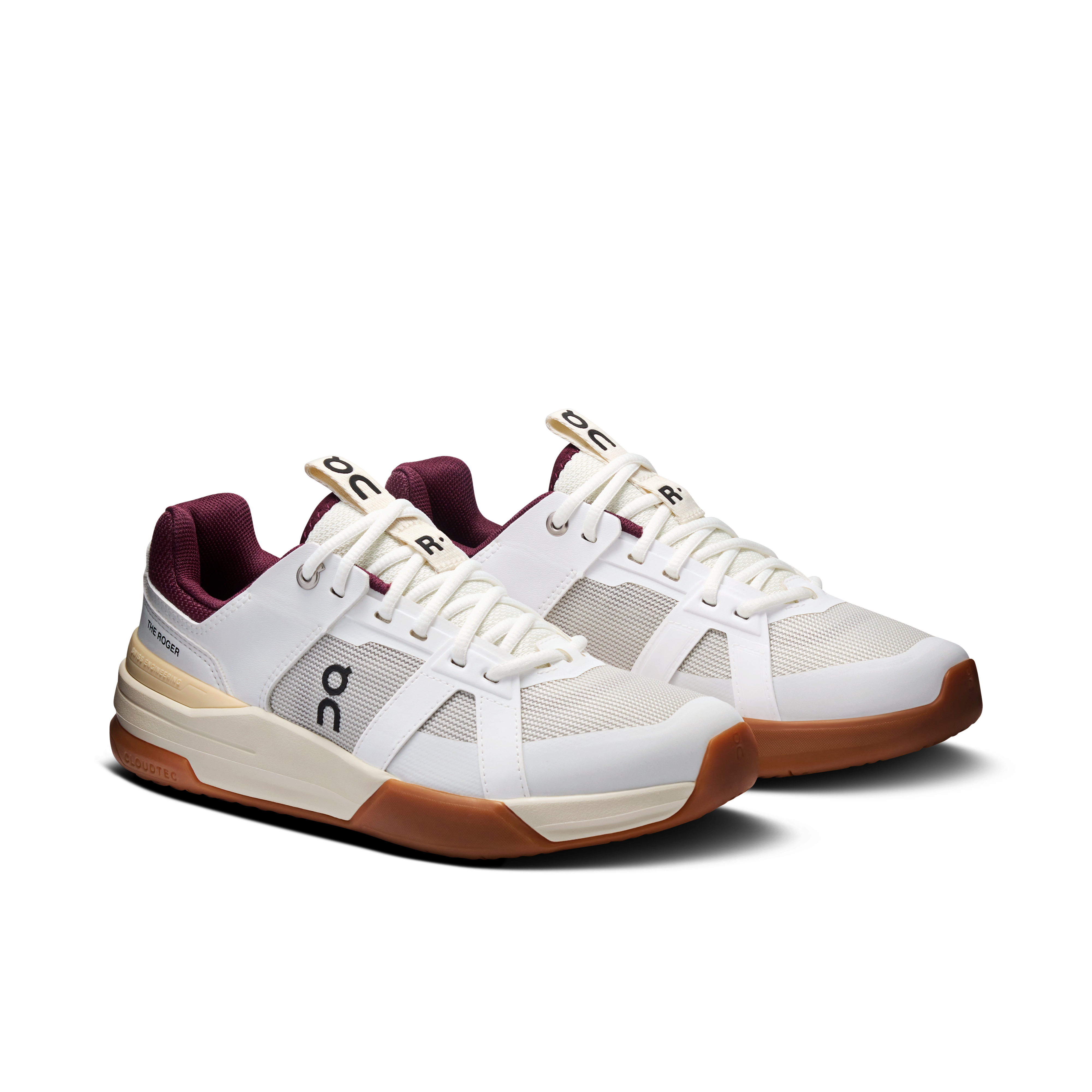 On THE ROGER Clubhouse Pro Youth White & Maroon Youth Active life Shoes