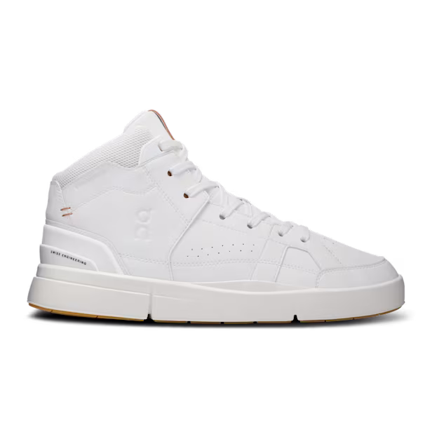 THE ROGER Clubhouse Mid Lifestyle Shoe in White/Sandstone