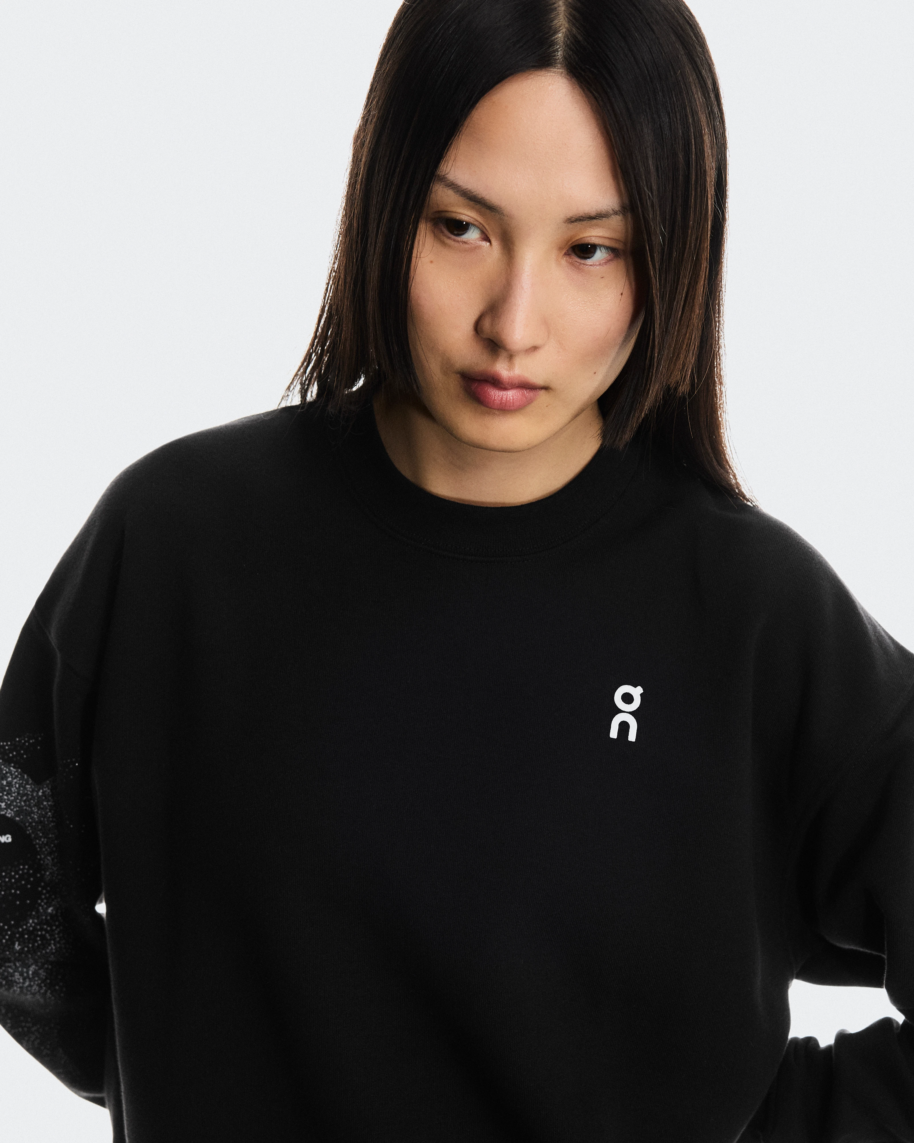 On Club Crew Graphic Black & Olive Women Hoodies and sweatshirts