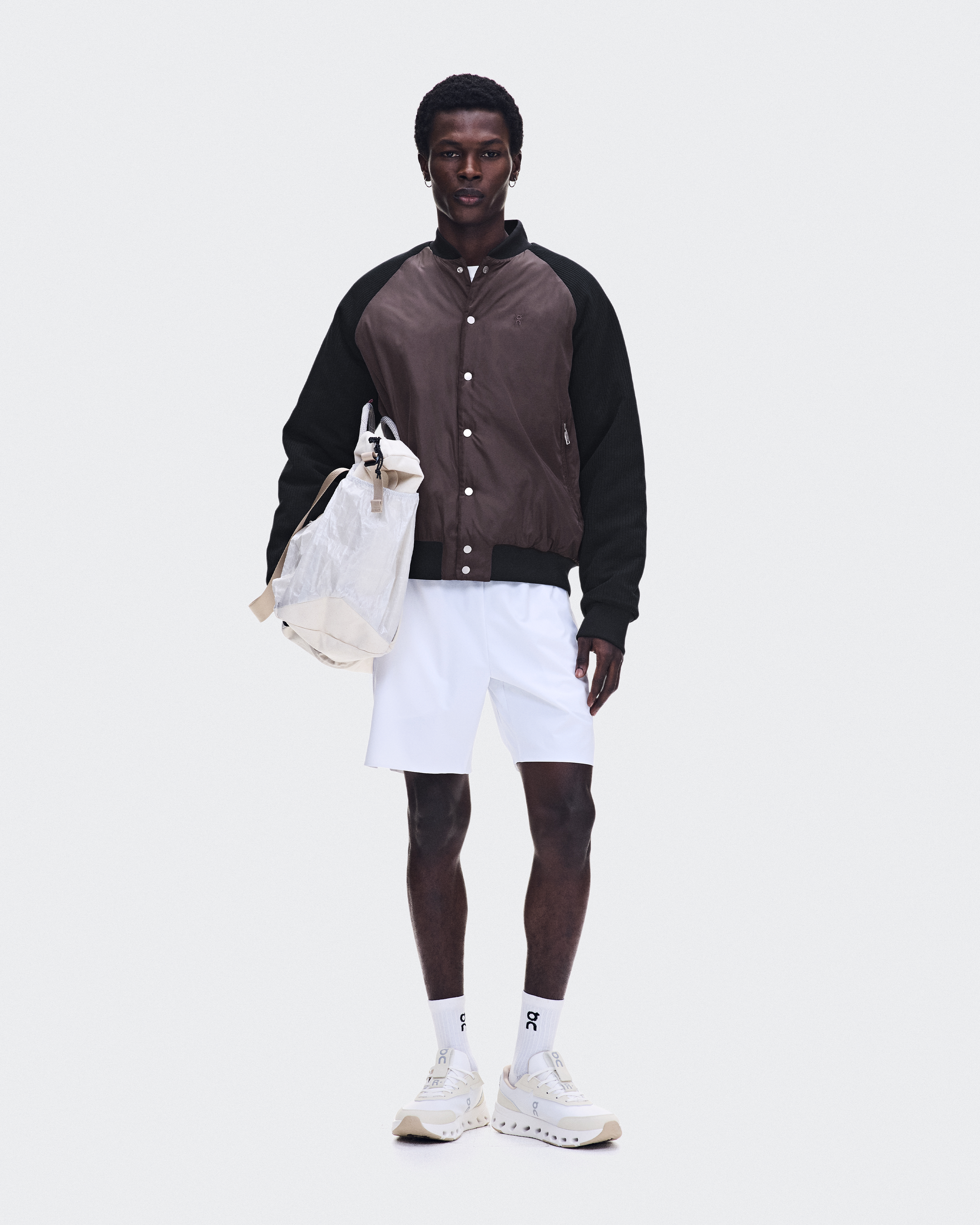Courtside Bomber Jacket in Mulberry/Black