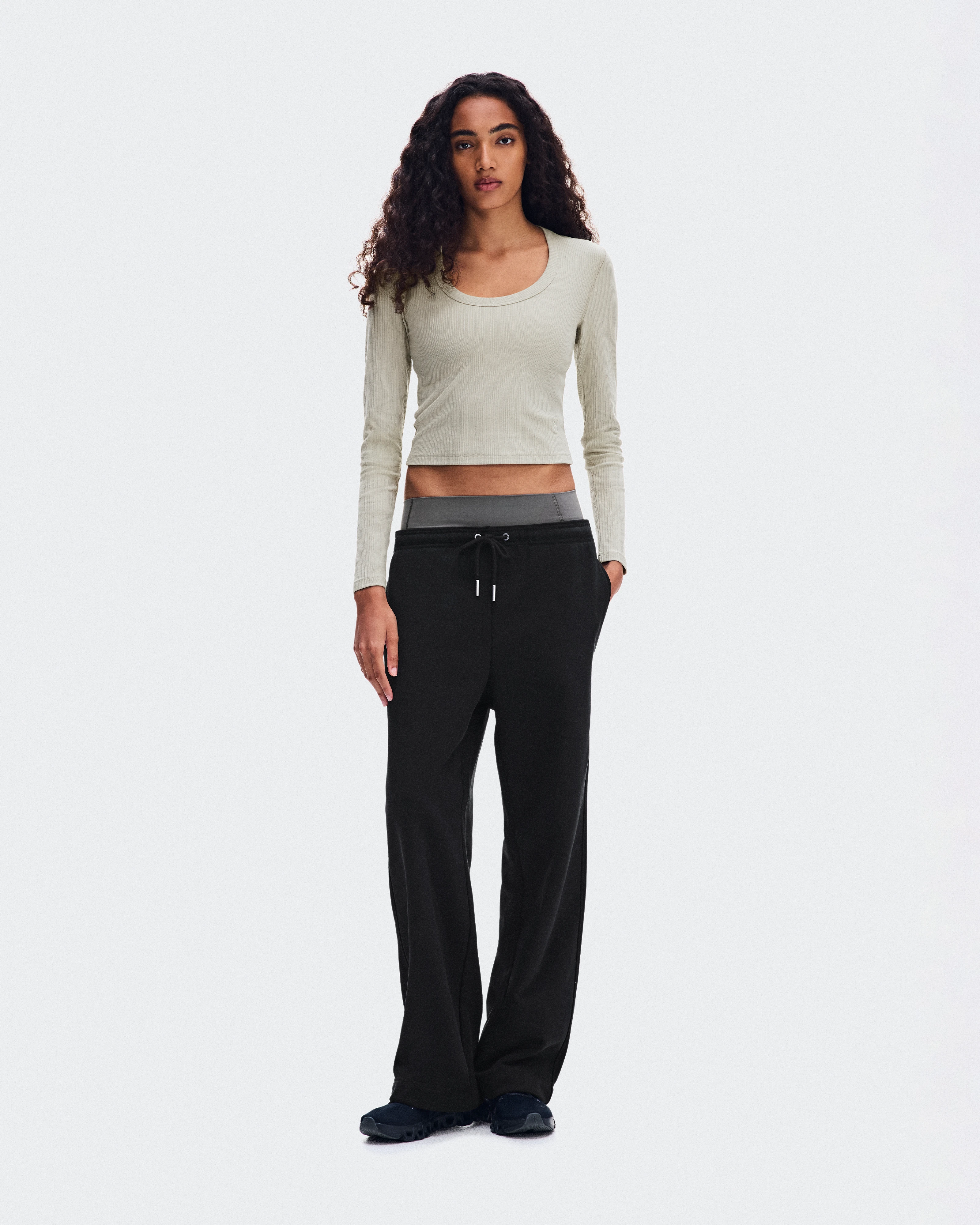 On All-Day Ribbed Long-T Brume Donna Maglie e magliette