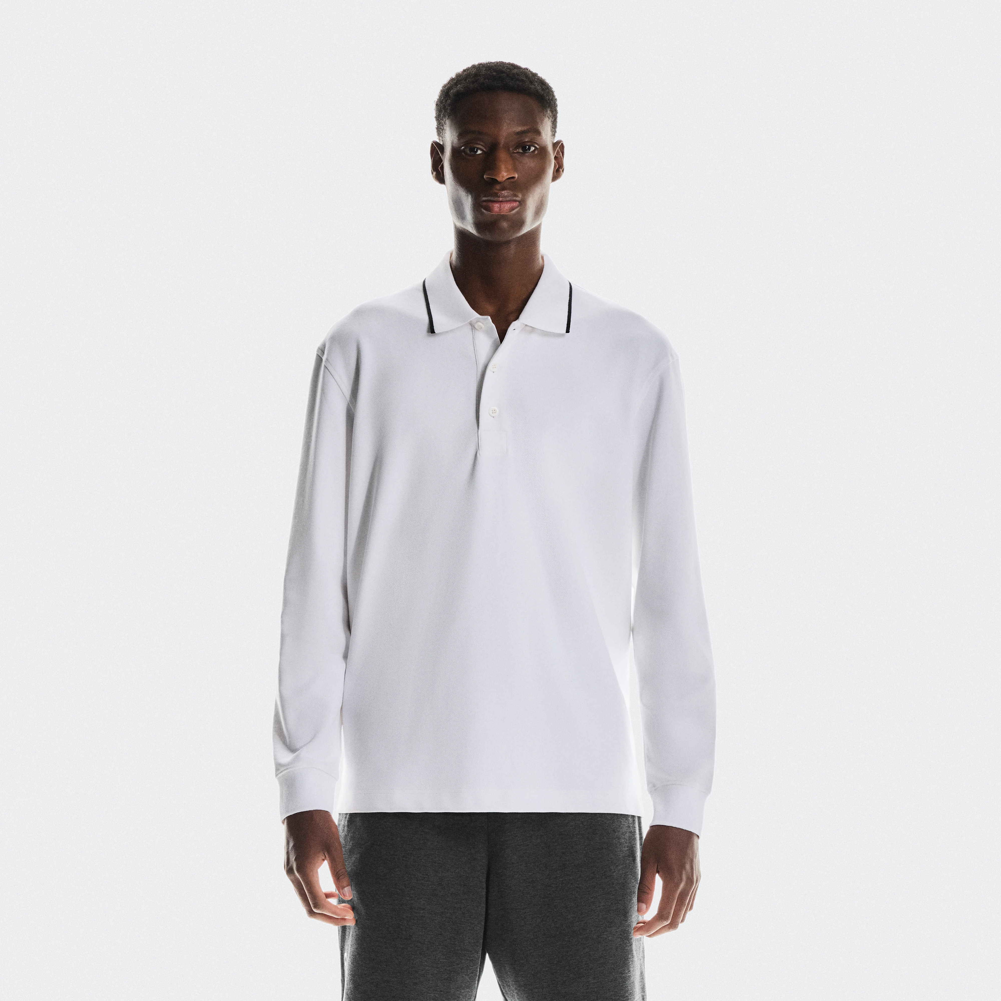 On Courtside Long-T Polo White Men Men – Tennis lifestyle, courtside, all-day comfort Tops and t-shirts