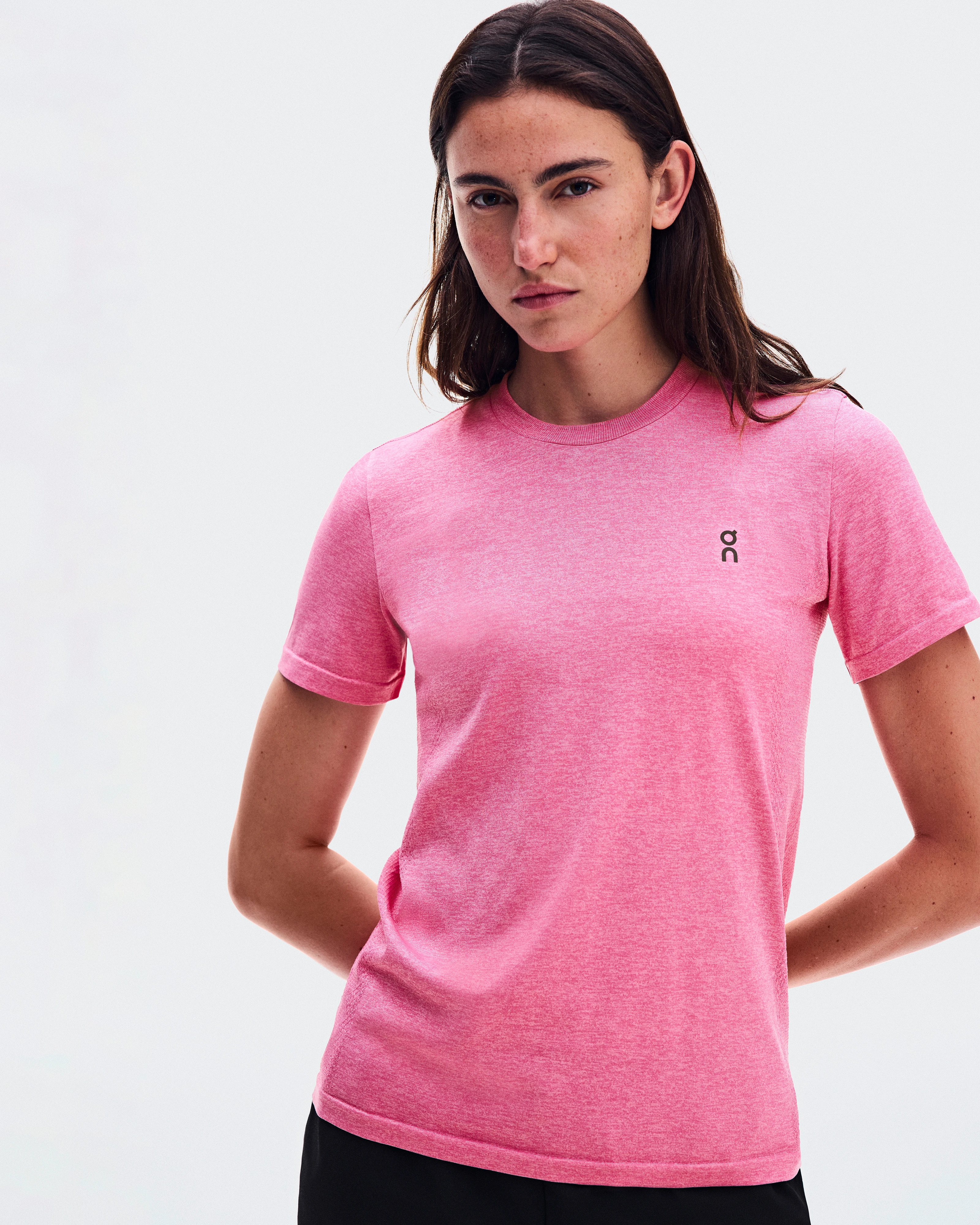 On Train Flex-T Bubblegum Heather Women – High-intensity training Tops and t-shirts