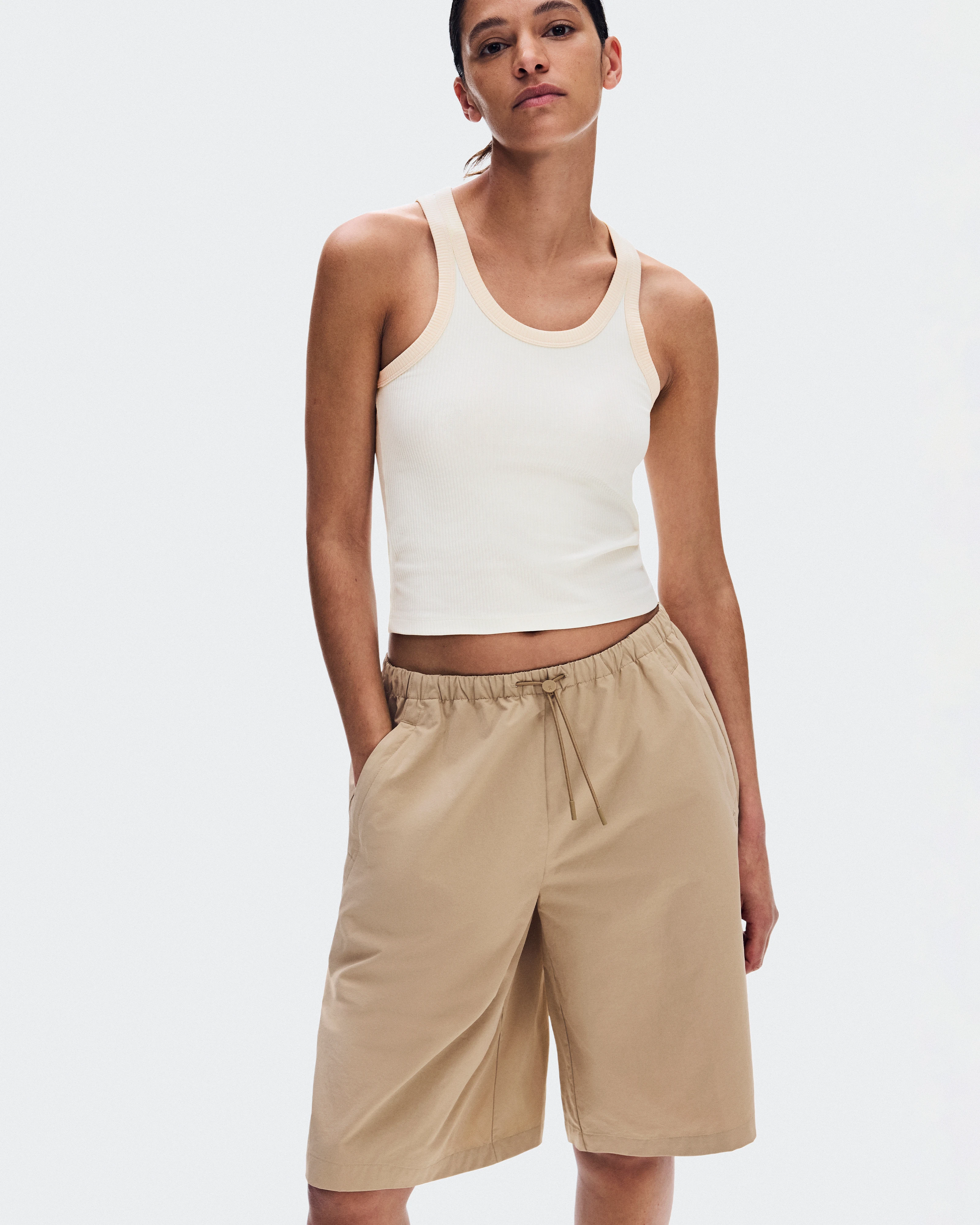 On All-Day Ribbed Tank Ivory Donna Maglie e magliette