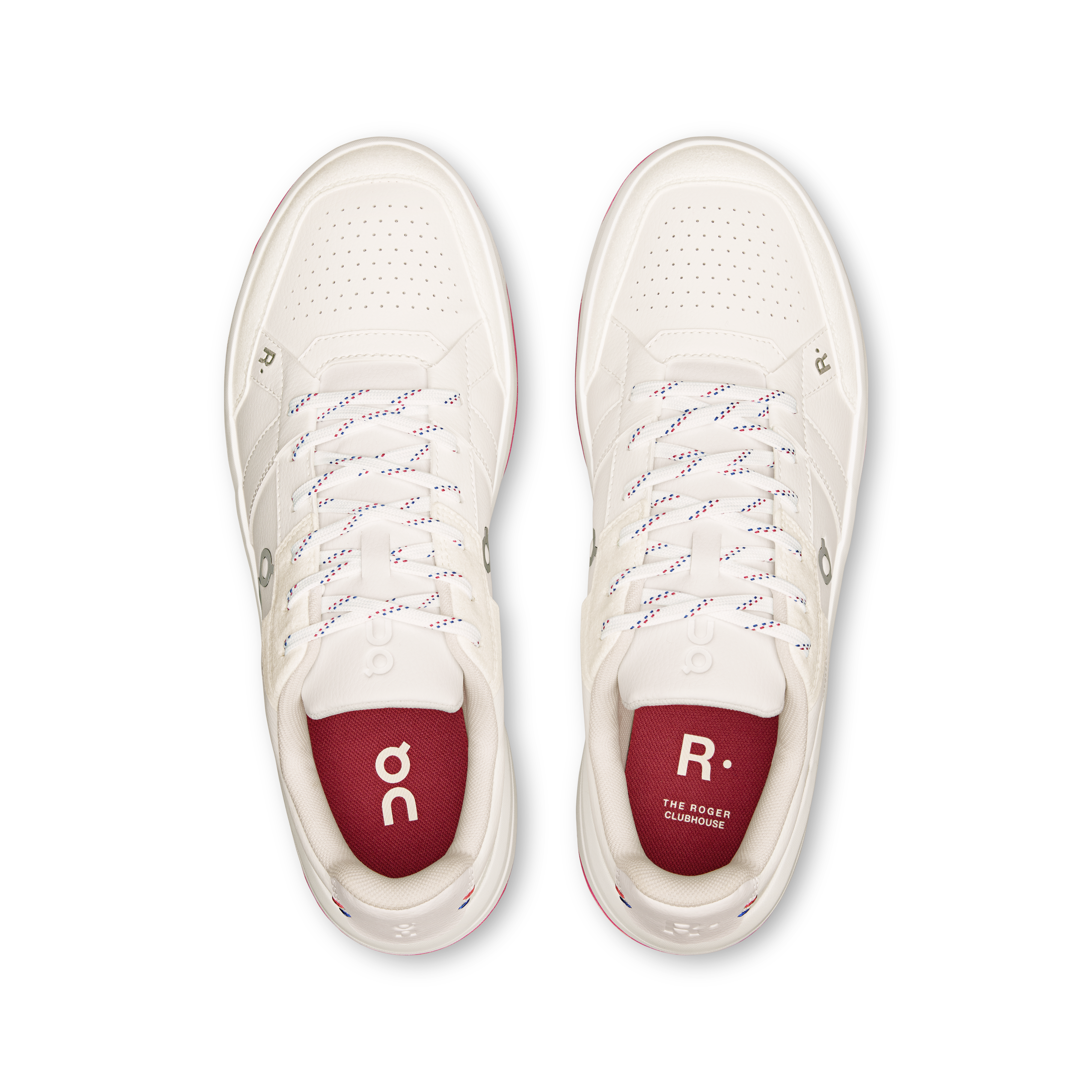 On THE ROGER Clubhouse White & Grenadine Men Tennis Shoes