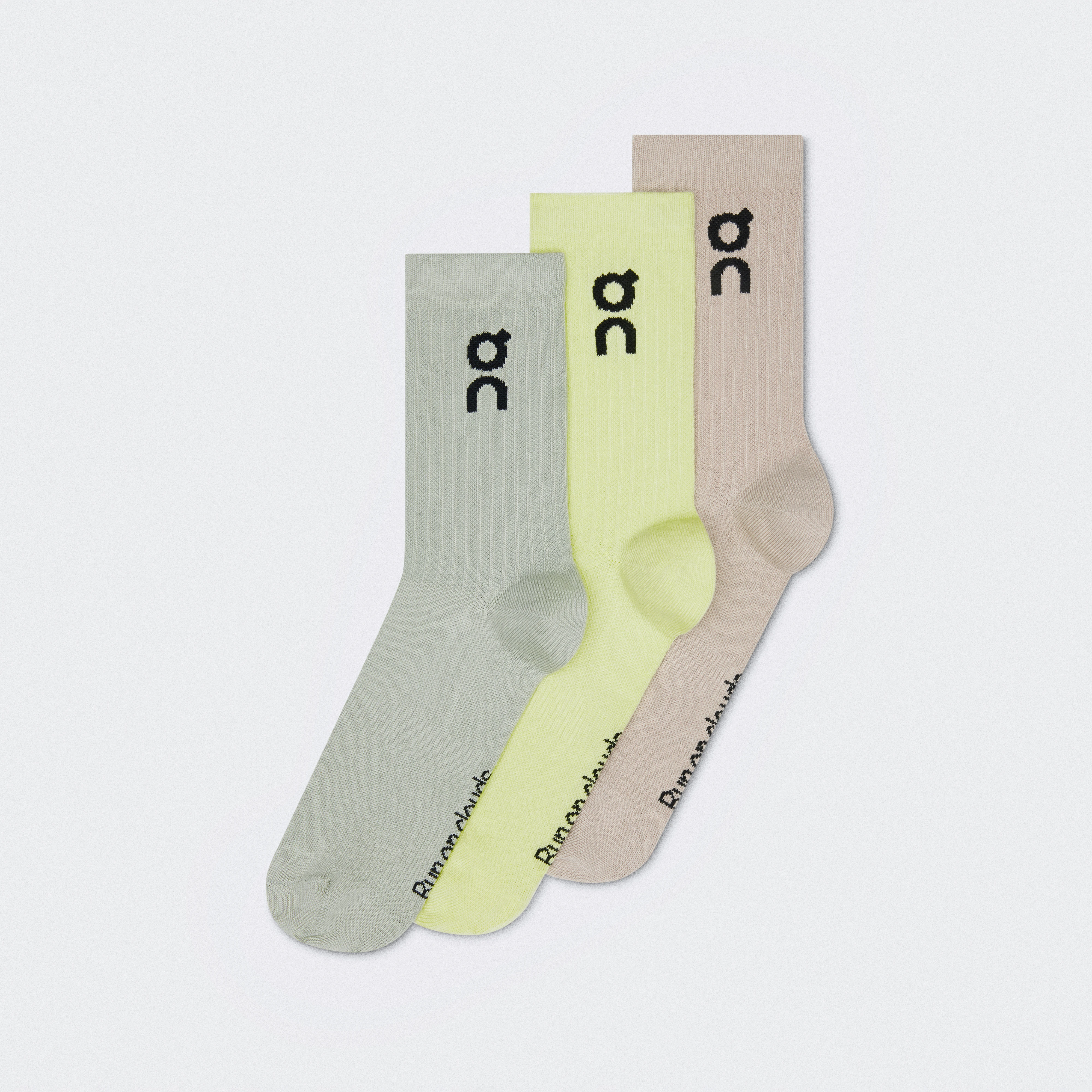 On Logo Sock High 3P Yellow Grey Unisex Unisex – All day, breathable, versatile Socks