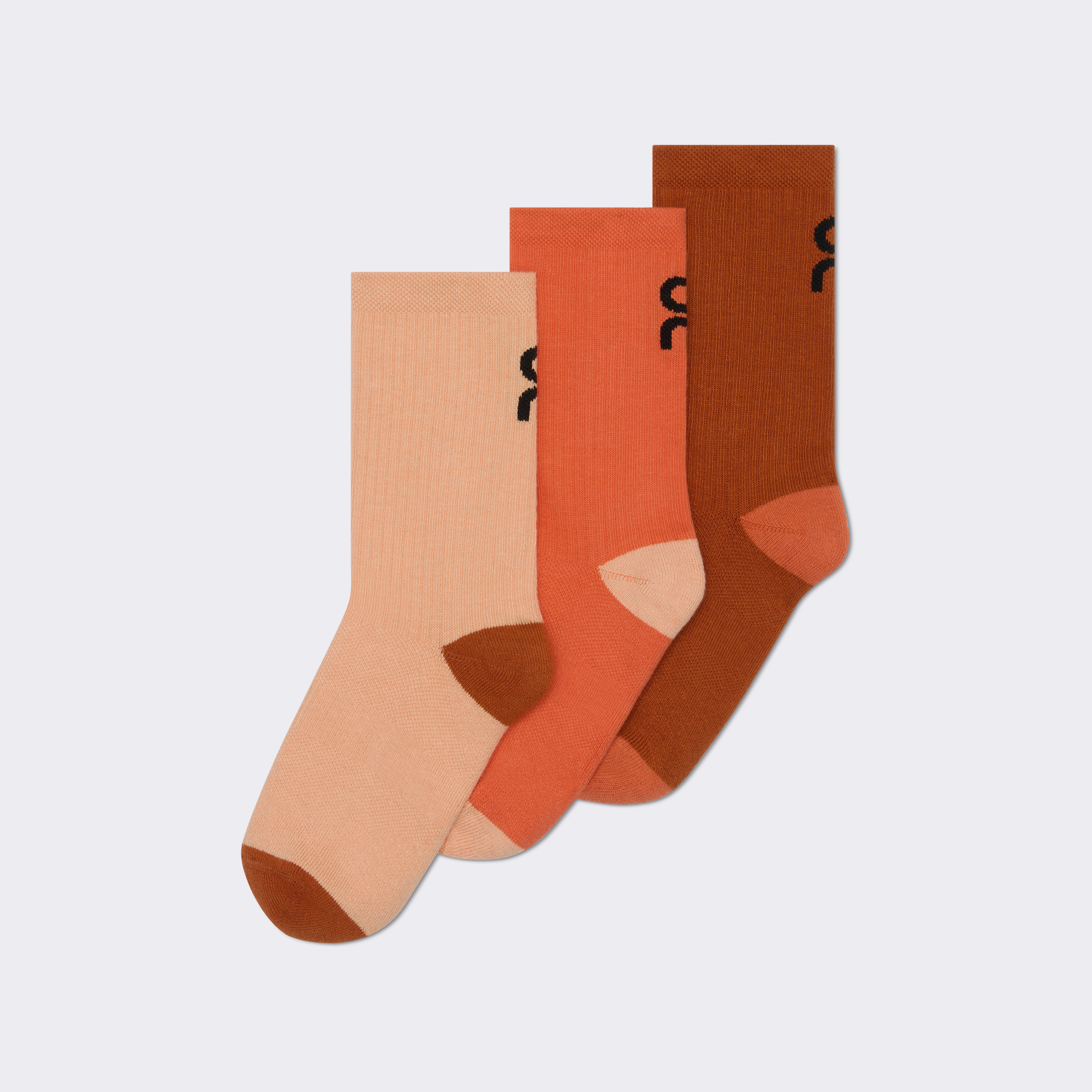 Logo Sock High 3P Kids in Flame/Cinnamon
