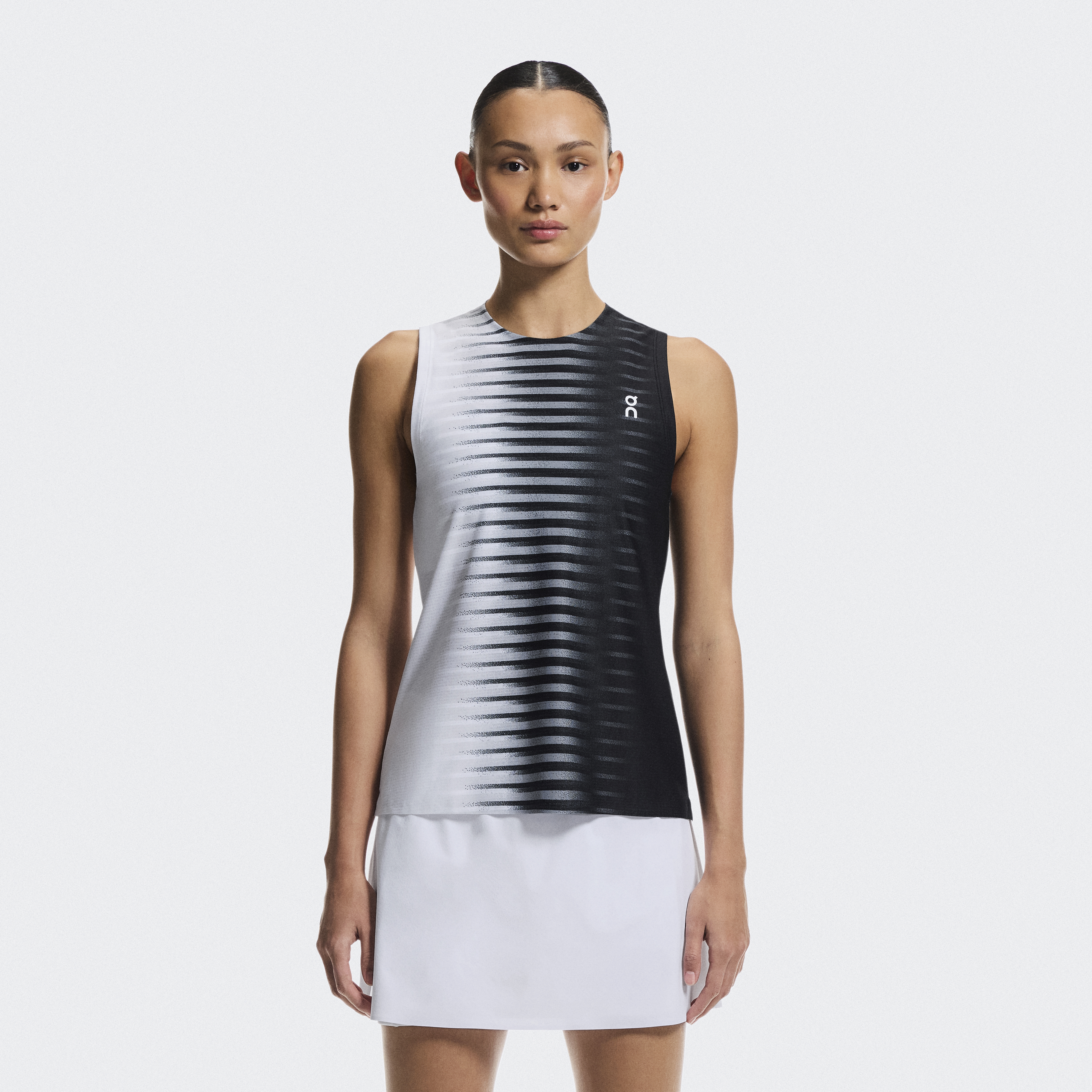 Court Tank Top Edge in Black/White