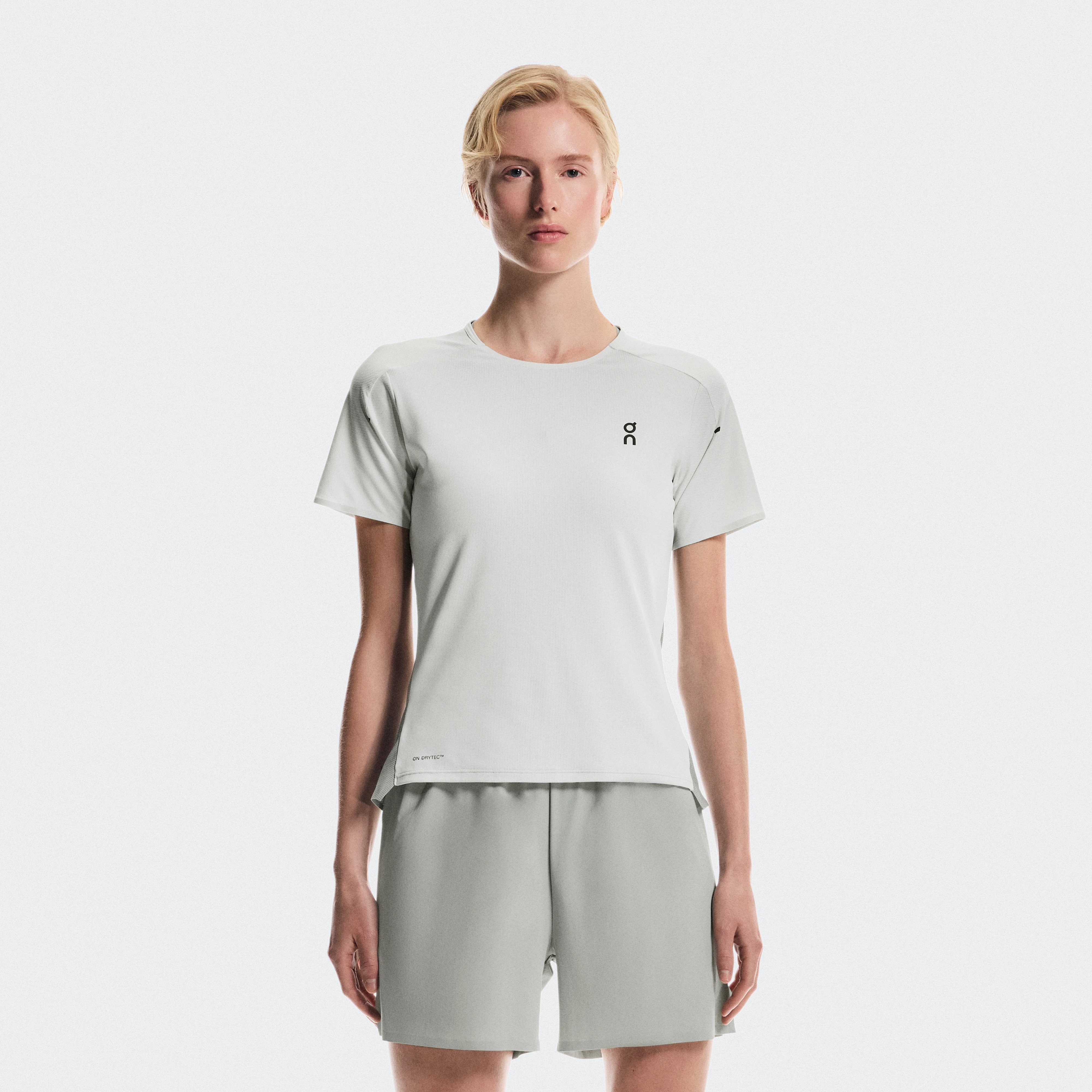 On Performance-T ブルー グレー ウィメンズ ウィメンズ – ロードランニング　暖かい時 トップス＆Tシャツ