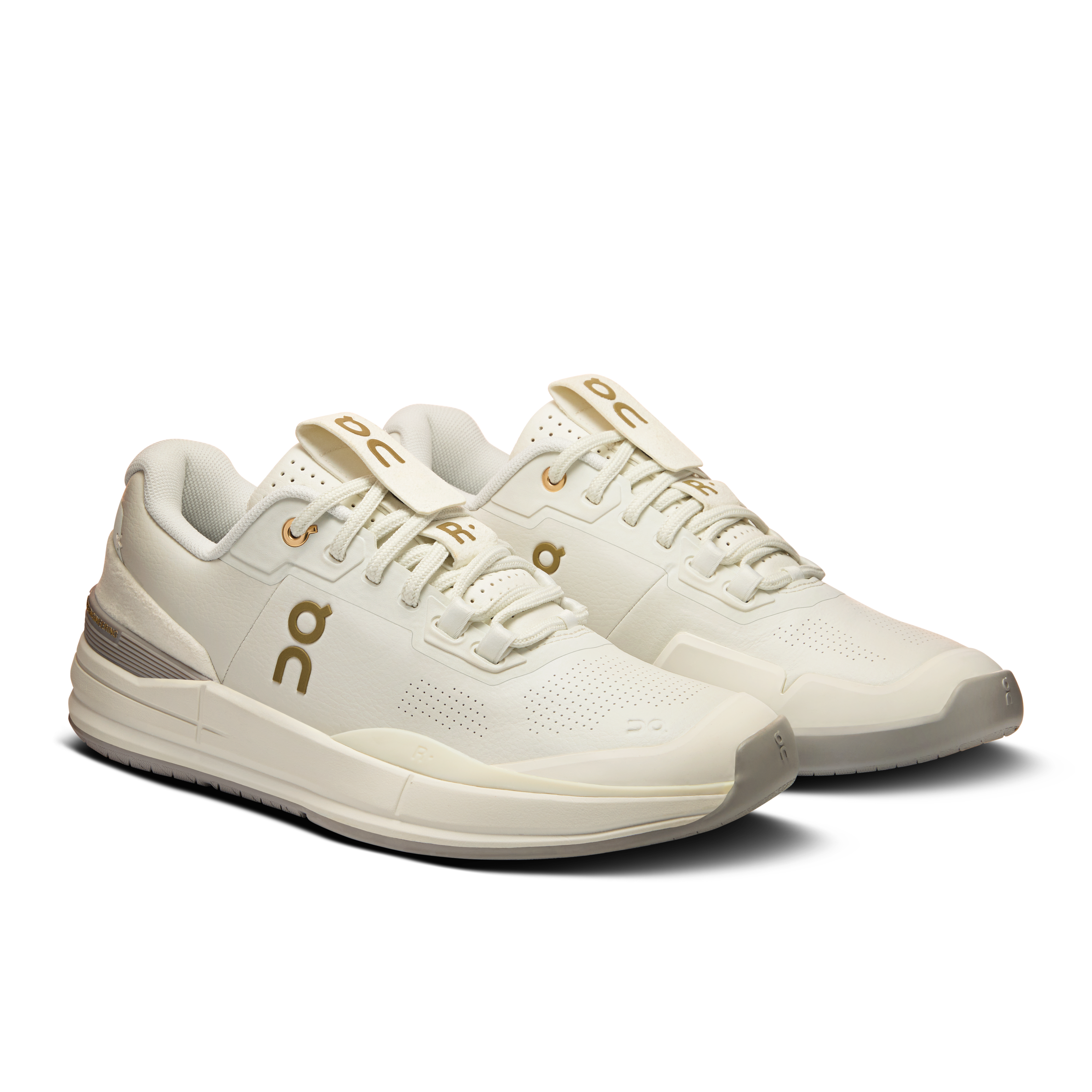On THE ROGER Pro Ace Ivory & Fog Women Tennis Shoes