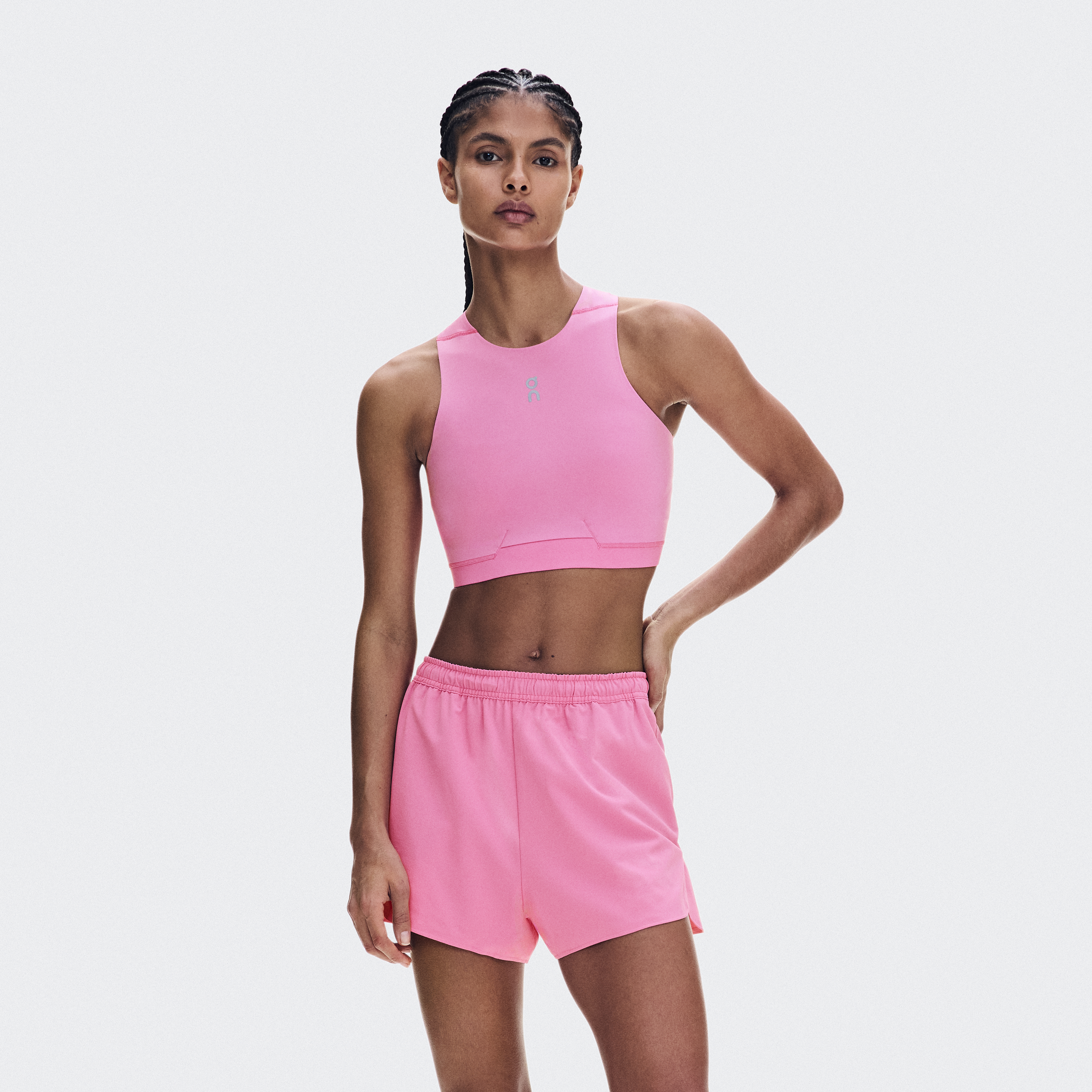 Train 2-in-1 Crop Shirt in Bubblegum