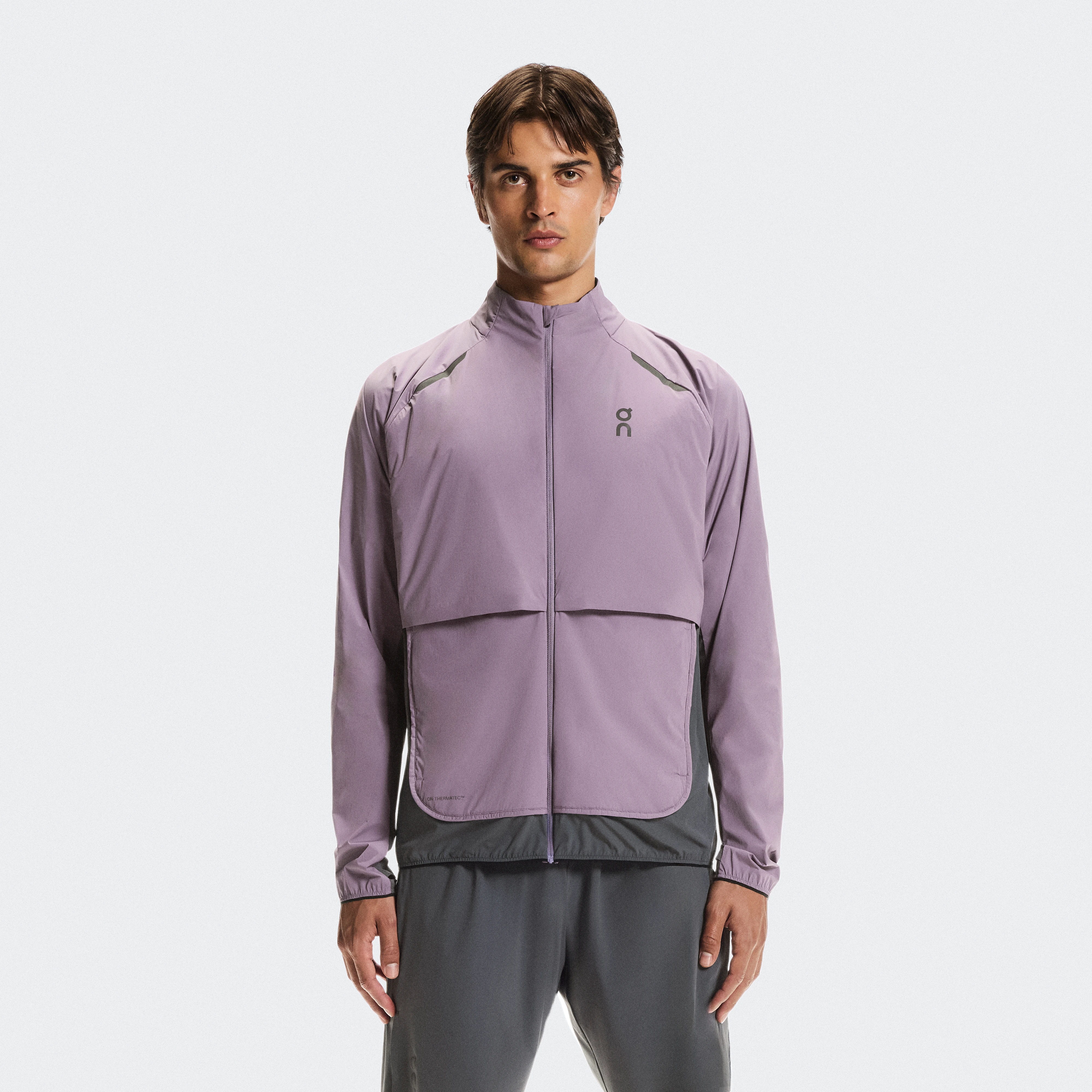 On Weather Jacket Insulated パープル グレー メンズ メンズ – パフォーマンスランニング　アウトドア　トレイルランニング ジャケット