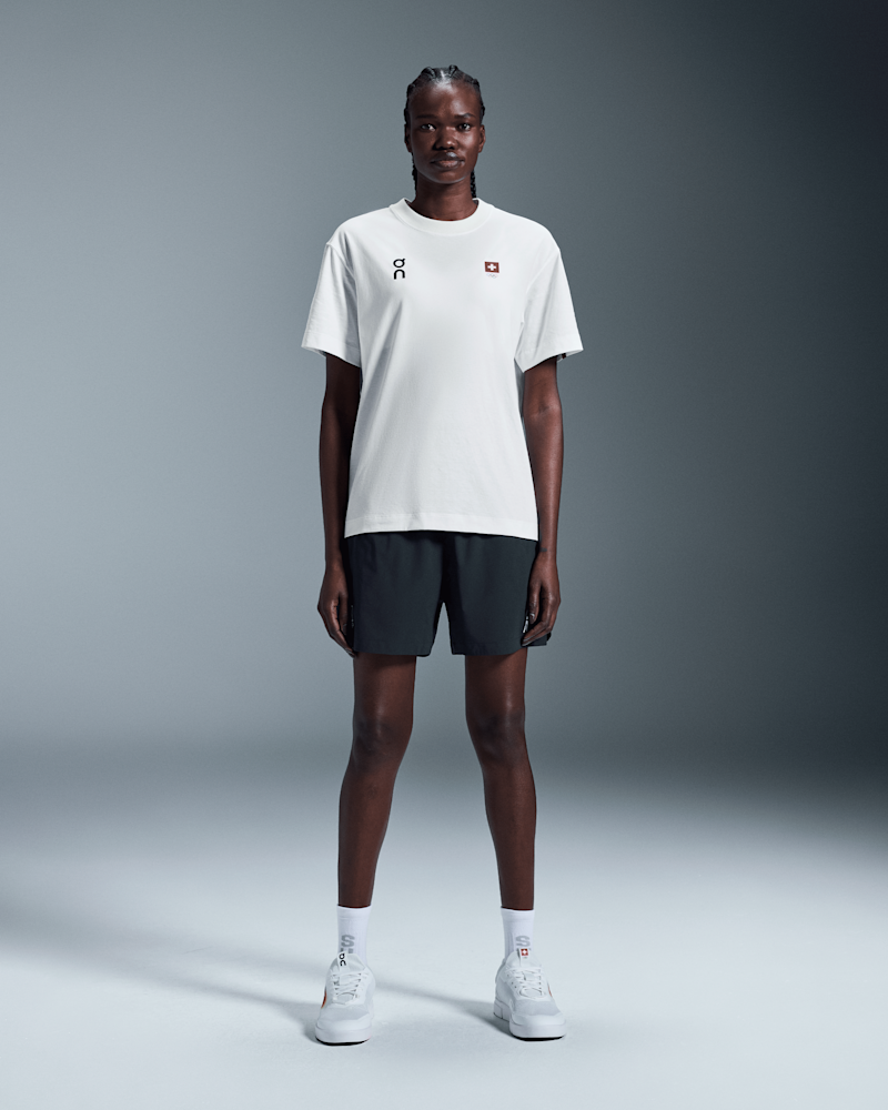 On Women's Swiss Olympic Club-T Short-Sleeve Shirt in Undyed, Size: Medium, Recycled Polyester
